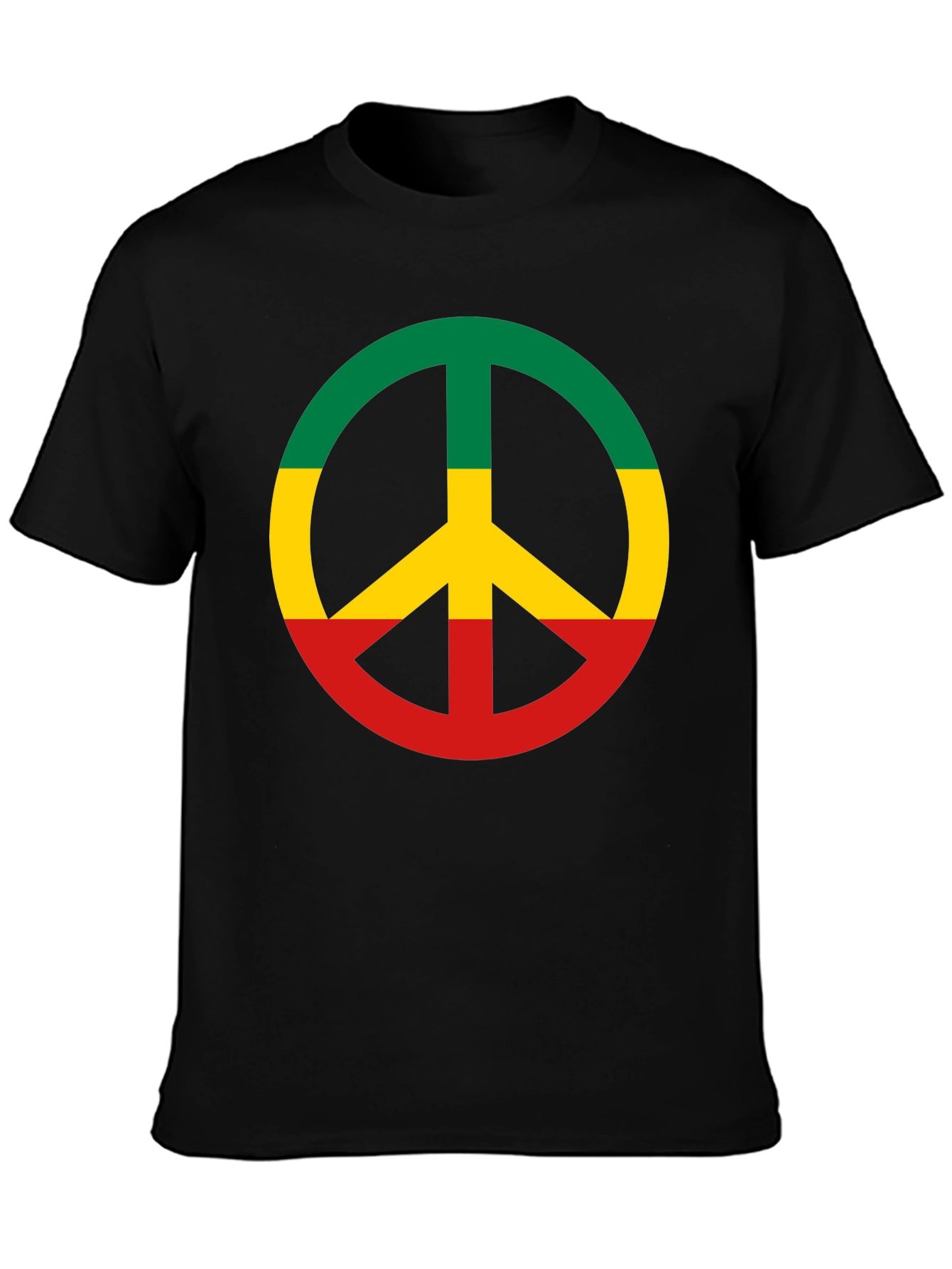 Rasta Peace Sign T-Shirt - Reggae Colors