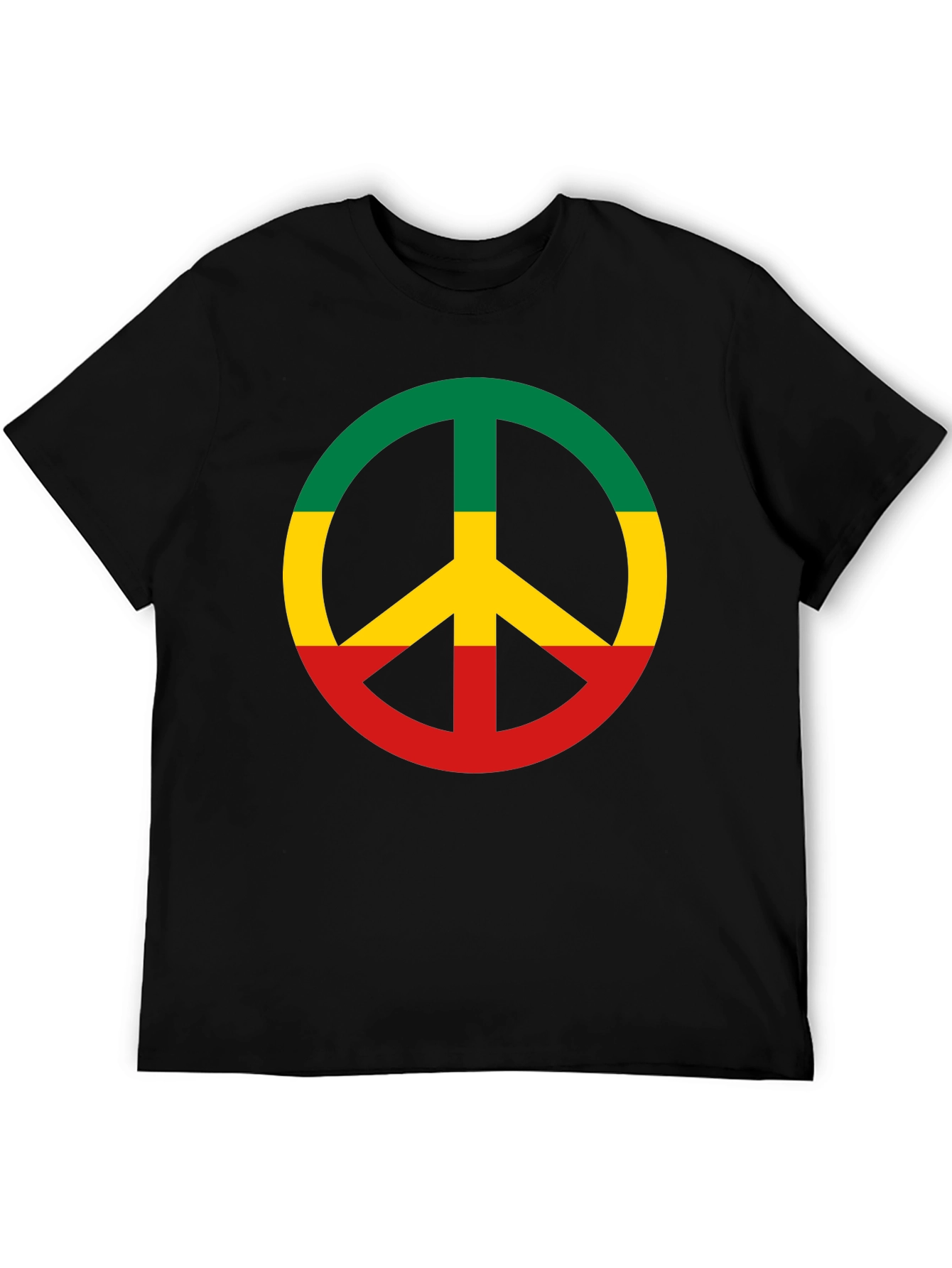 Rasta Peace Sign T-Shirt - Reggae Colors