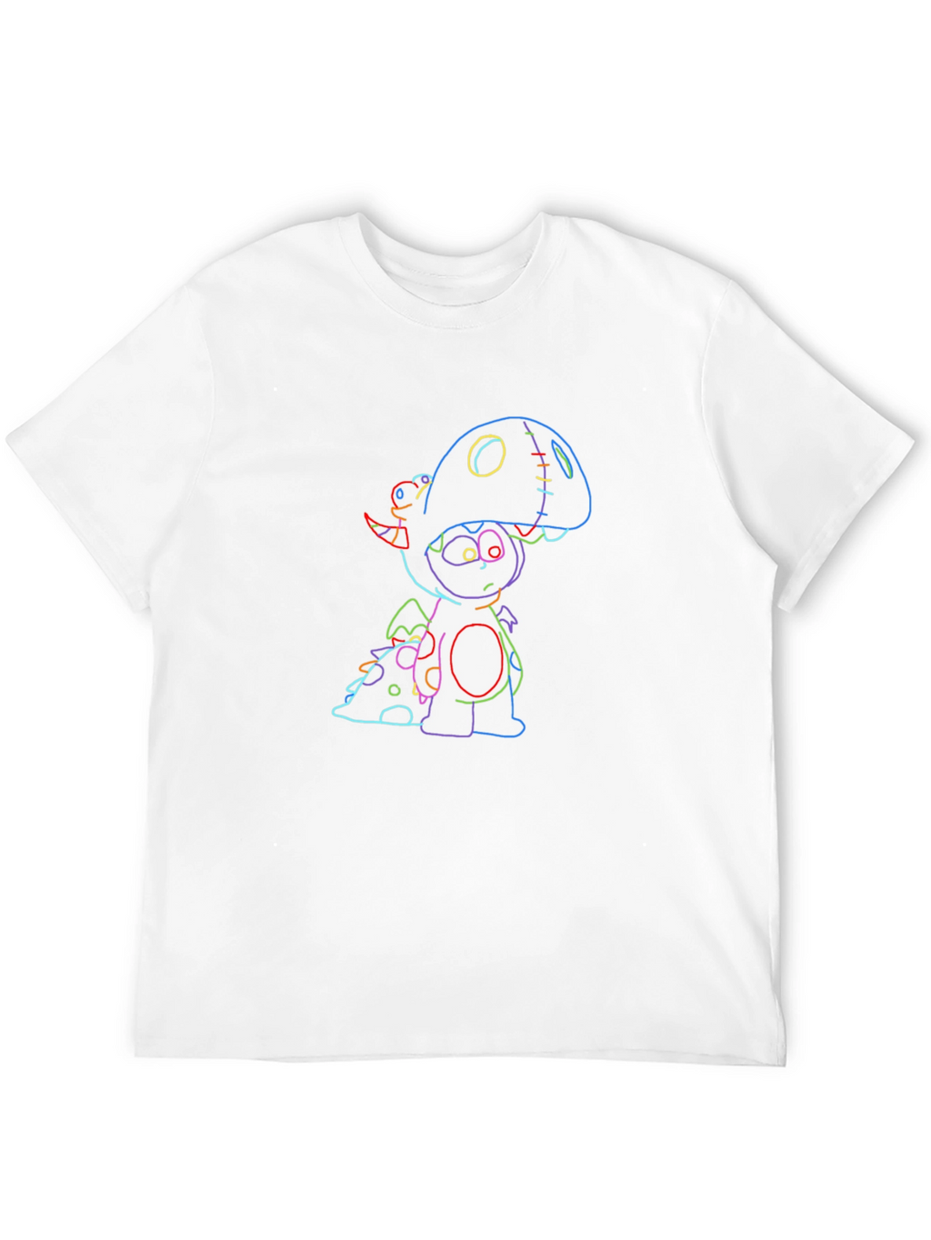 Neon Dino Graphic Black Tee