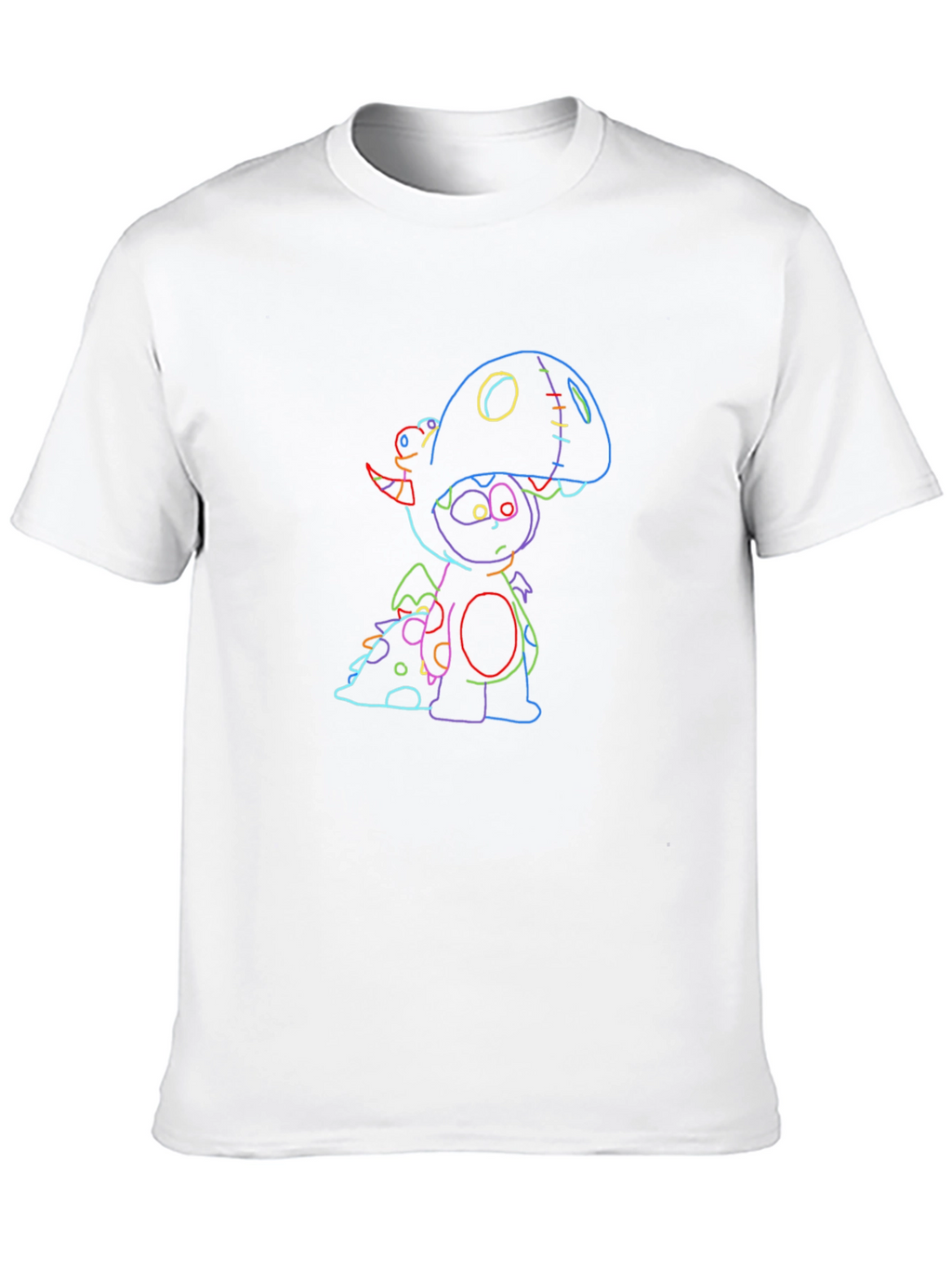 Neon Dino Graphic Black Tee