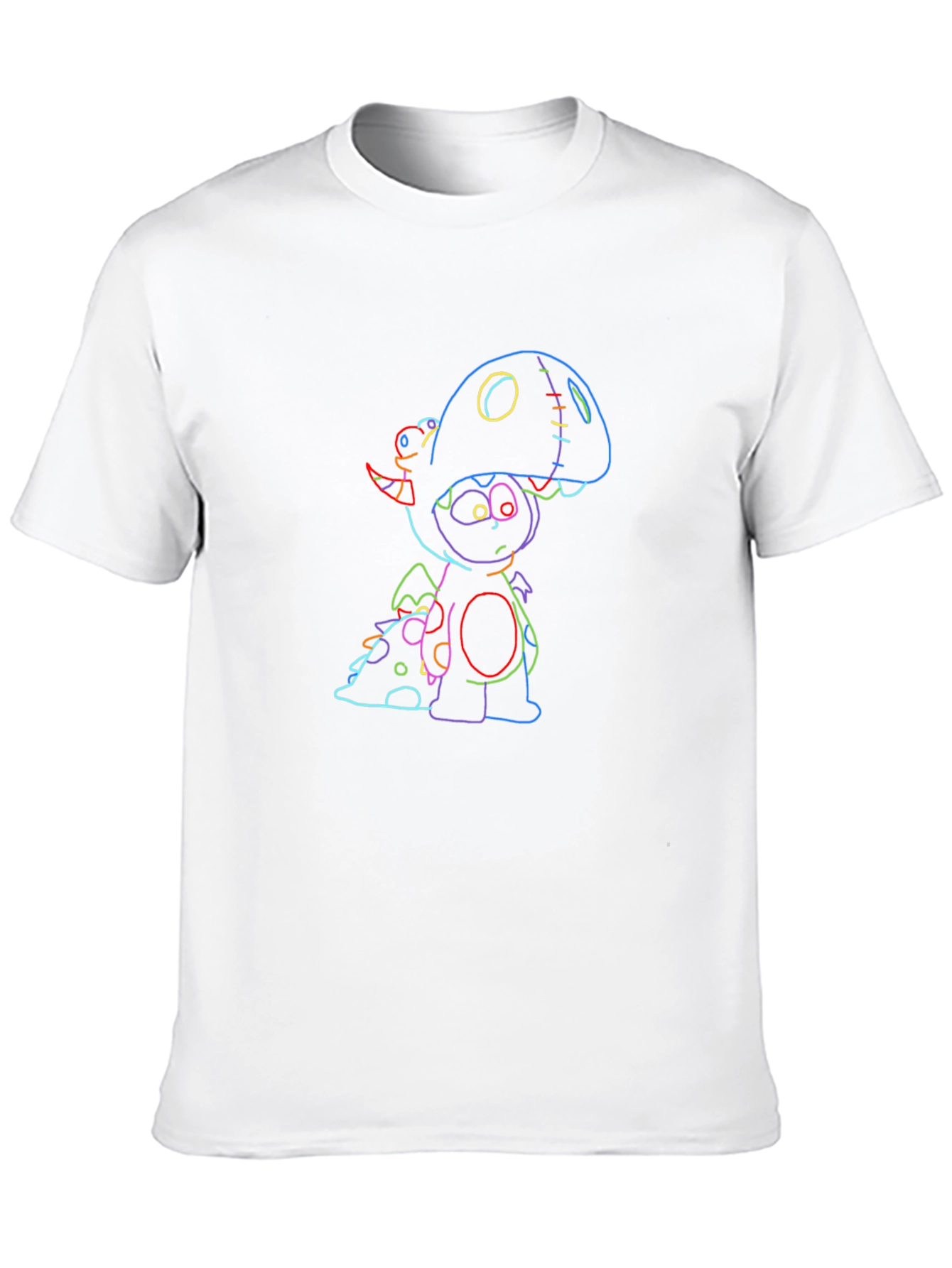 Neon Dino Graphic Black Tee