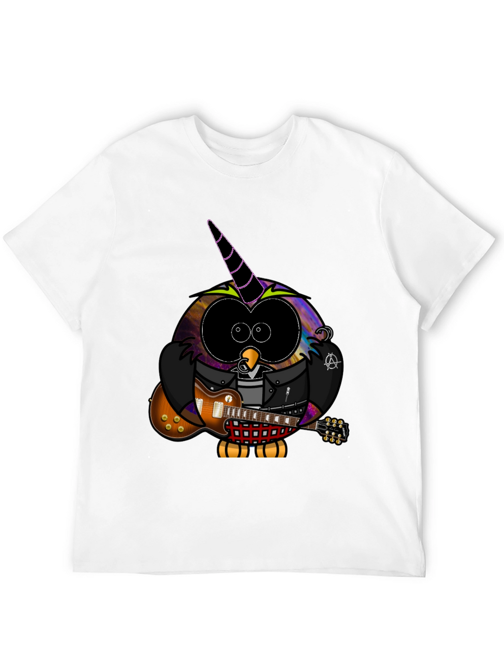 Cool Owl Guitarist Black T-Shirt