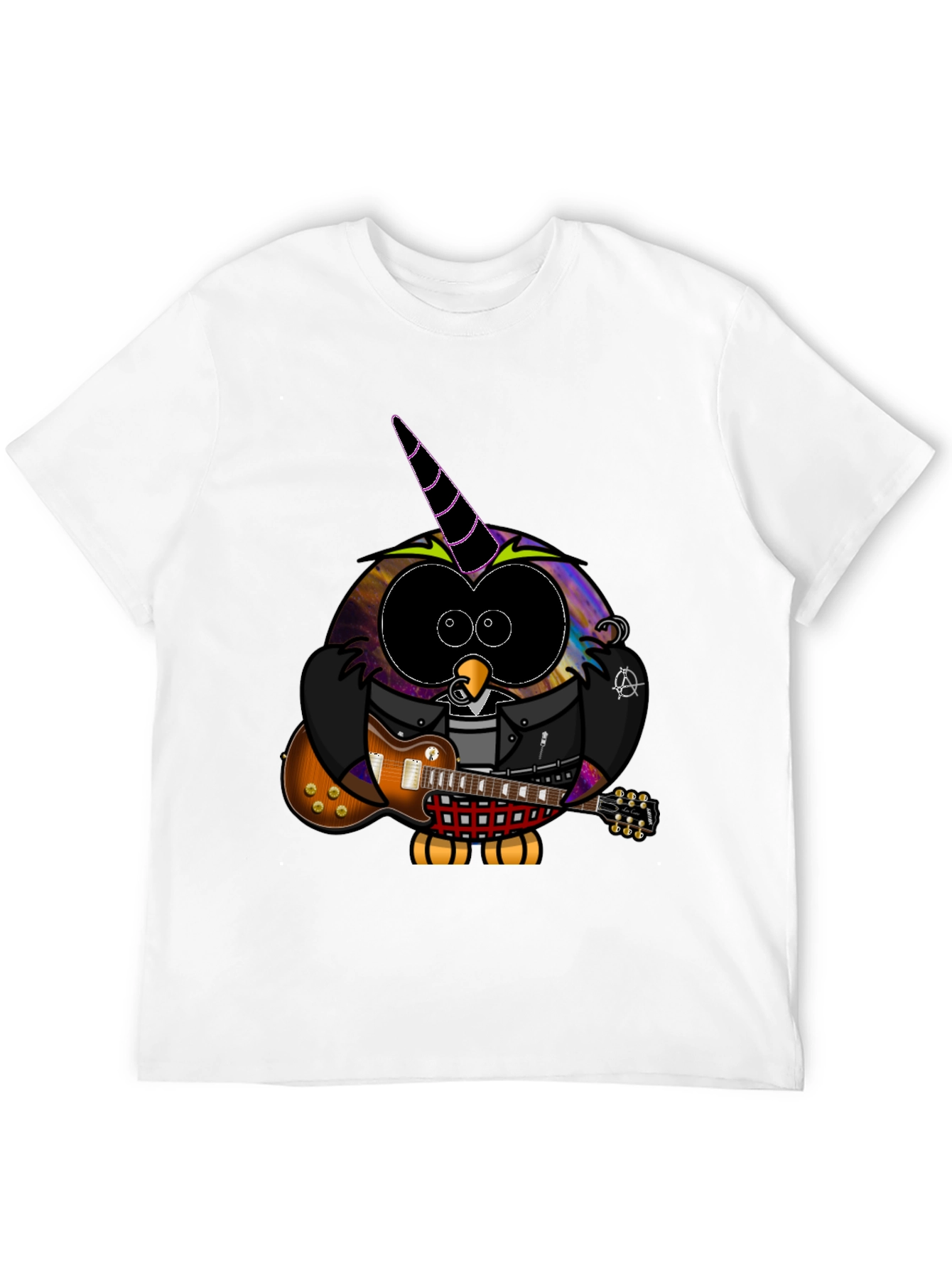 Cool Owl Guitarist Black T-Shirt