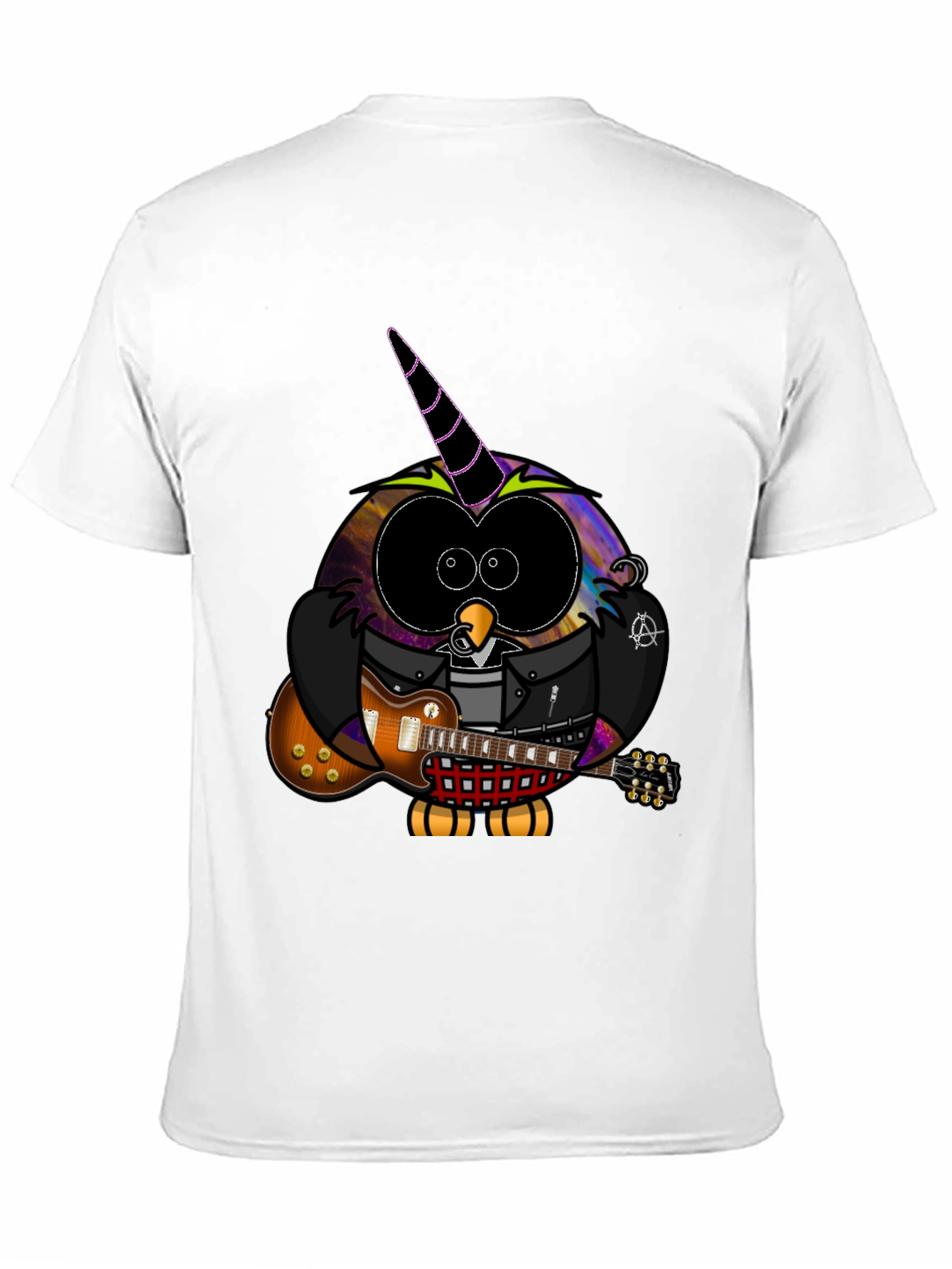Cool Owl Guitarist Black T-Shirt