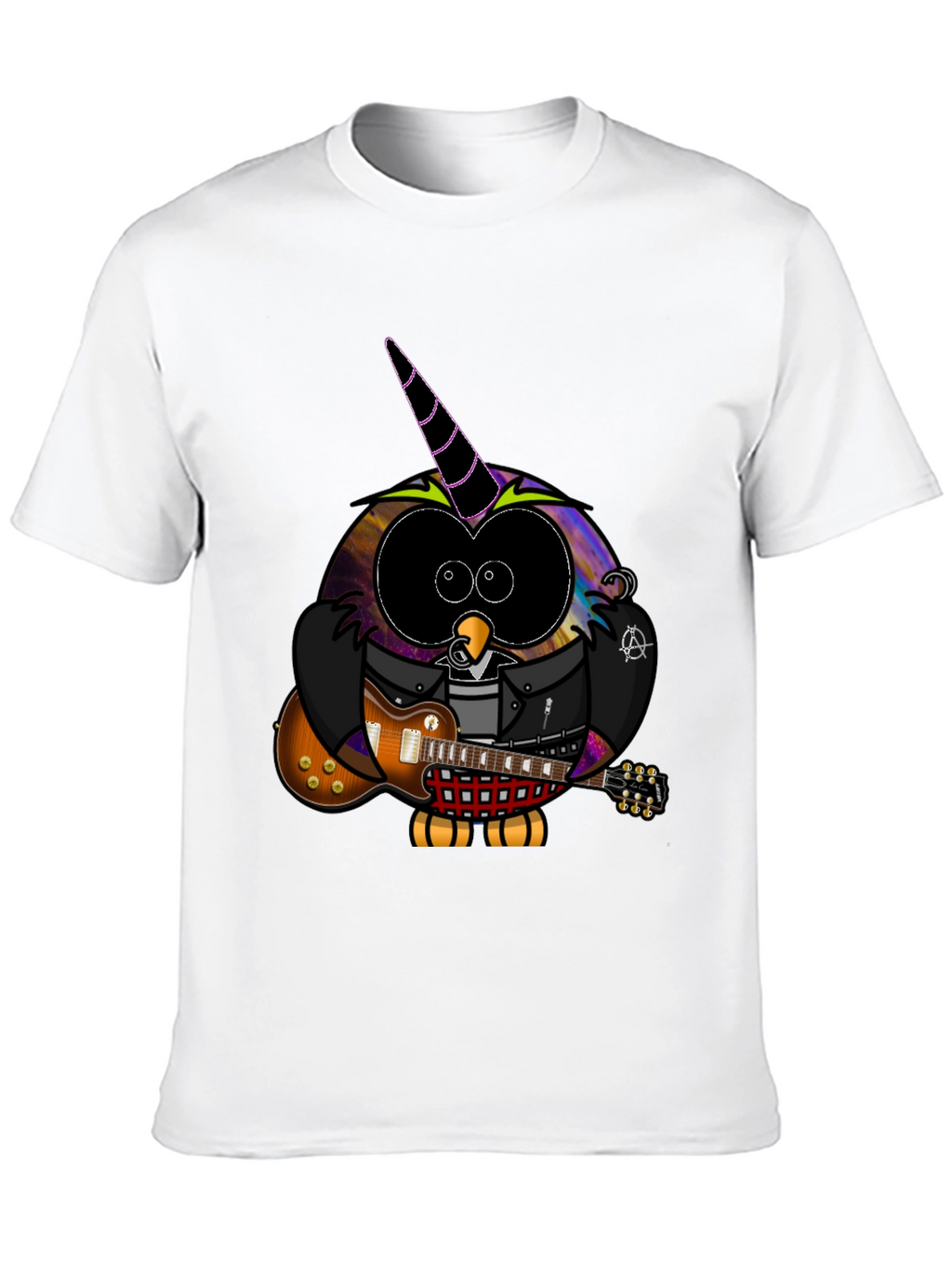 Cool Owl Guitarist Black T-Shirt