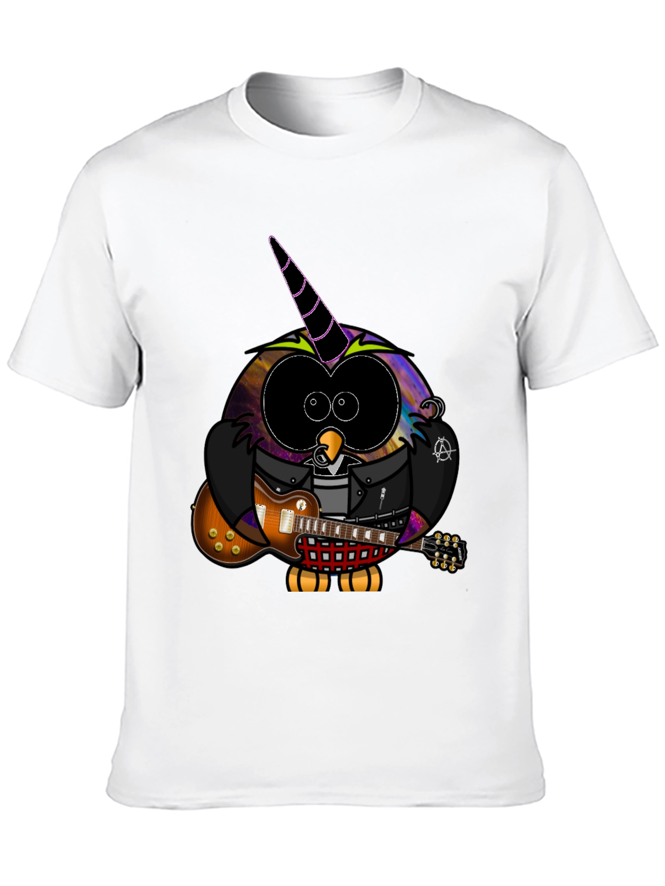 Cool Owl Guitarist Black T-Shirt