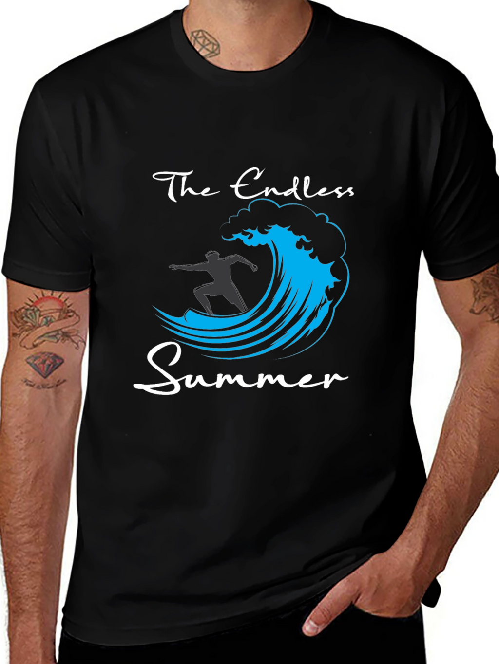Endless Summer Graphic Tee - Surfer Wave T-Shirt