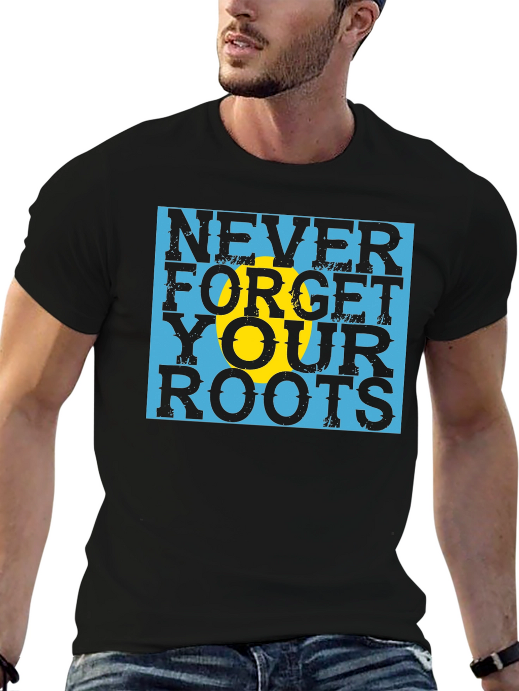 Never Forget Your Roots Black T-Shirt