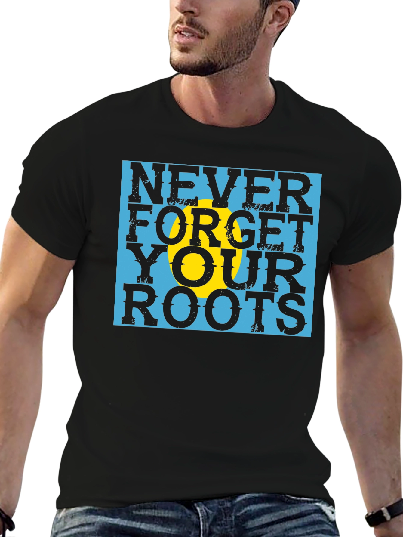 Never Forget Your Roots Black T-Shirt