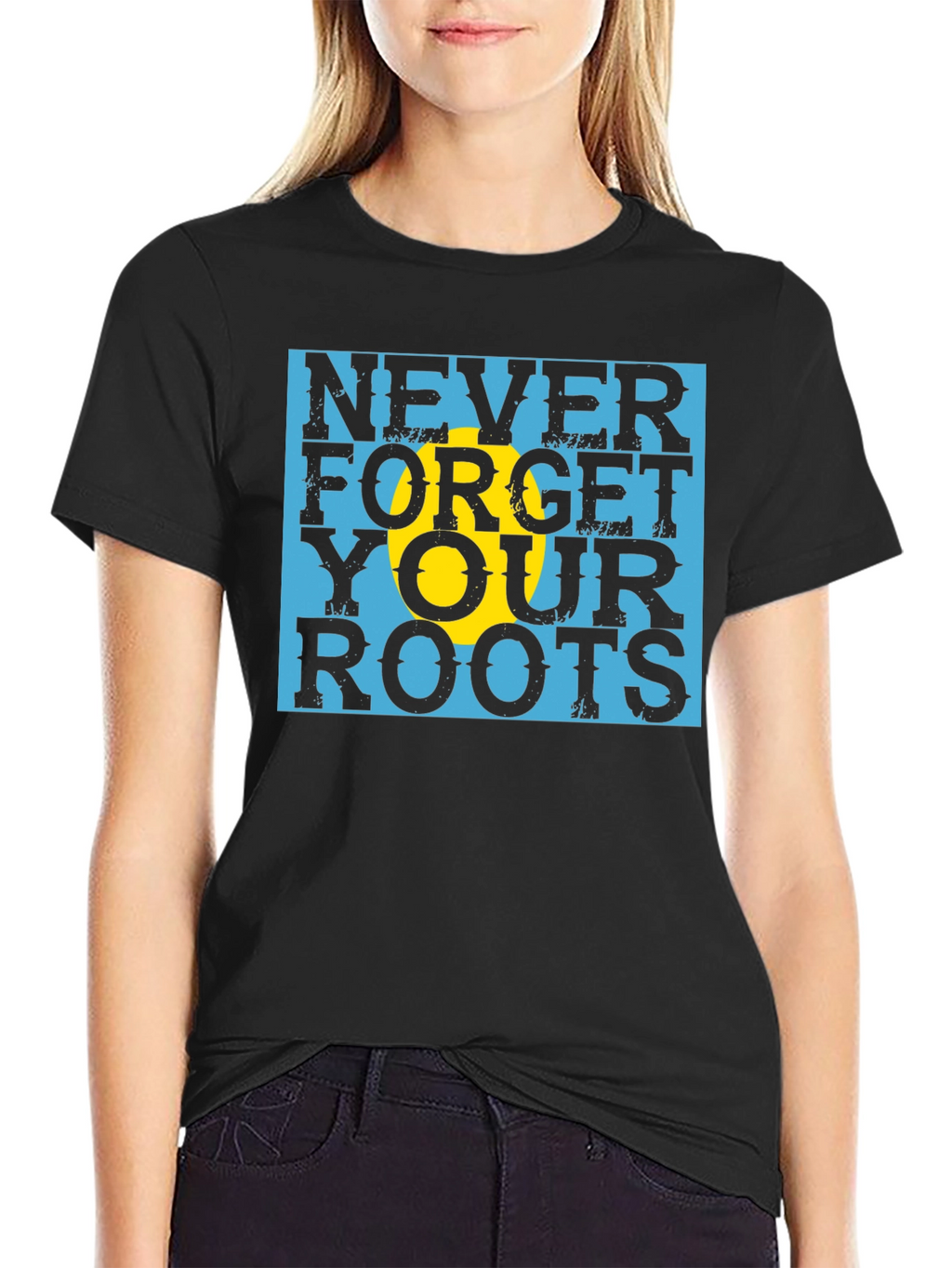 Never Forget Your Roots Black T-Shirt