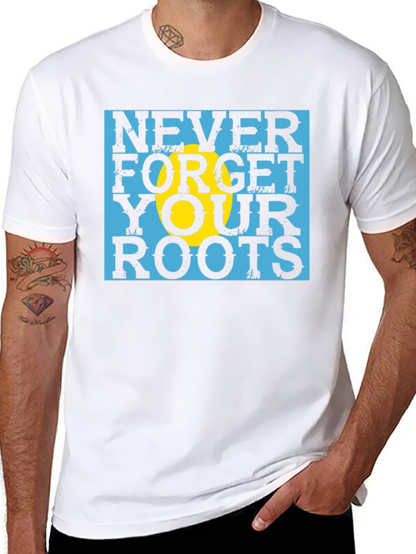 Never Forget Your Roots Black T-Shirt