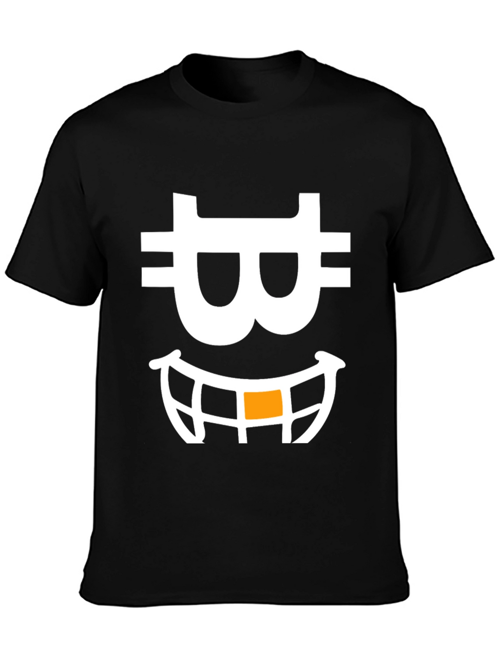 Bitcoin Smiley Face Black T-Shirt