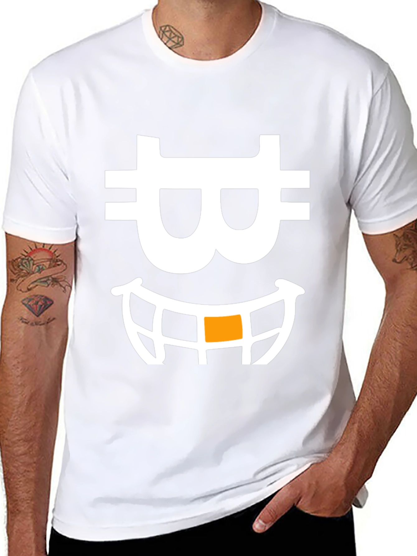 Bitcoin Smiley Face Black T-Shirt