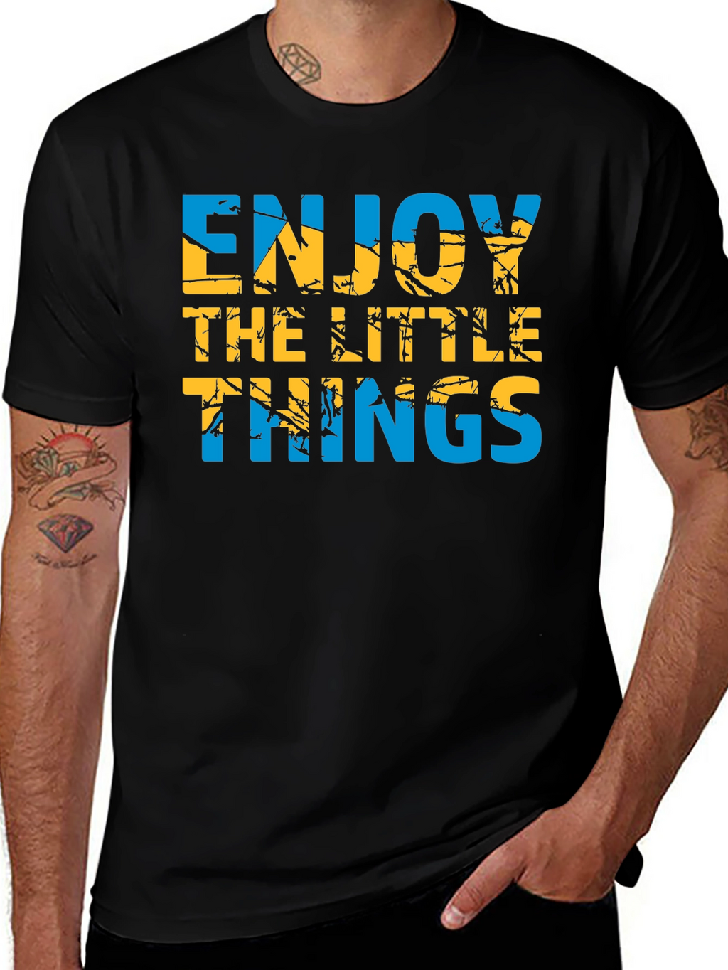 Enjoy the Little Things Graphic T-Shirt - Black