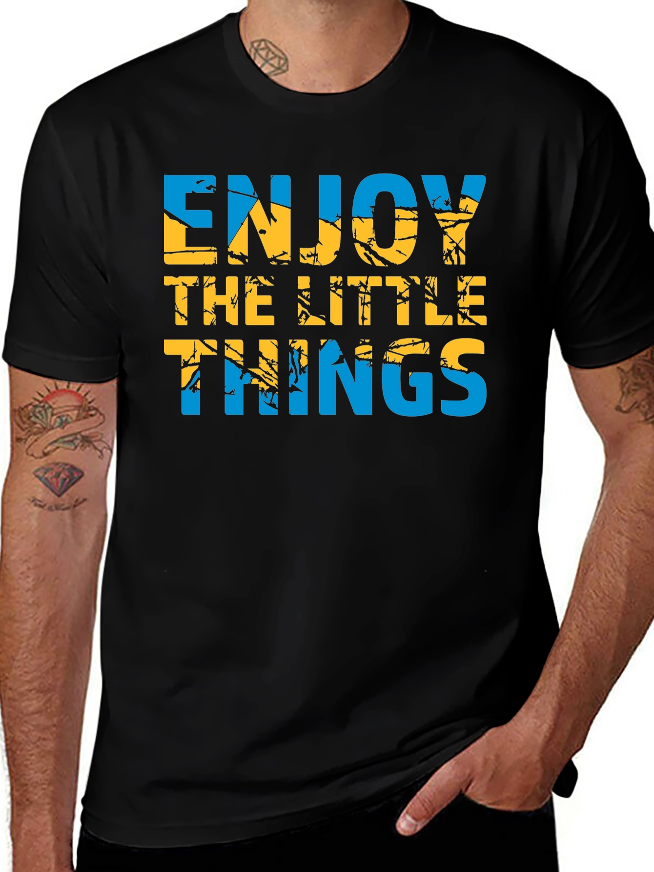 Enjoy the Little Things Graphic T-Shirt - Black