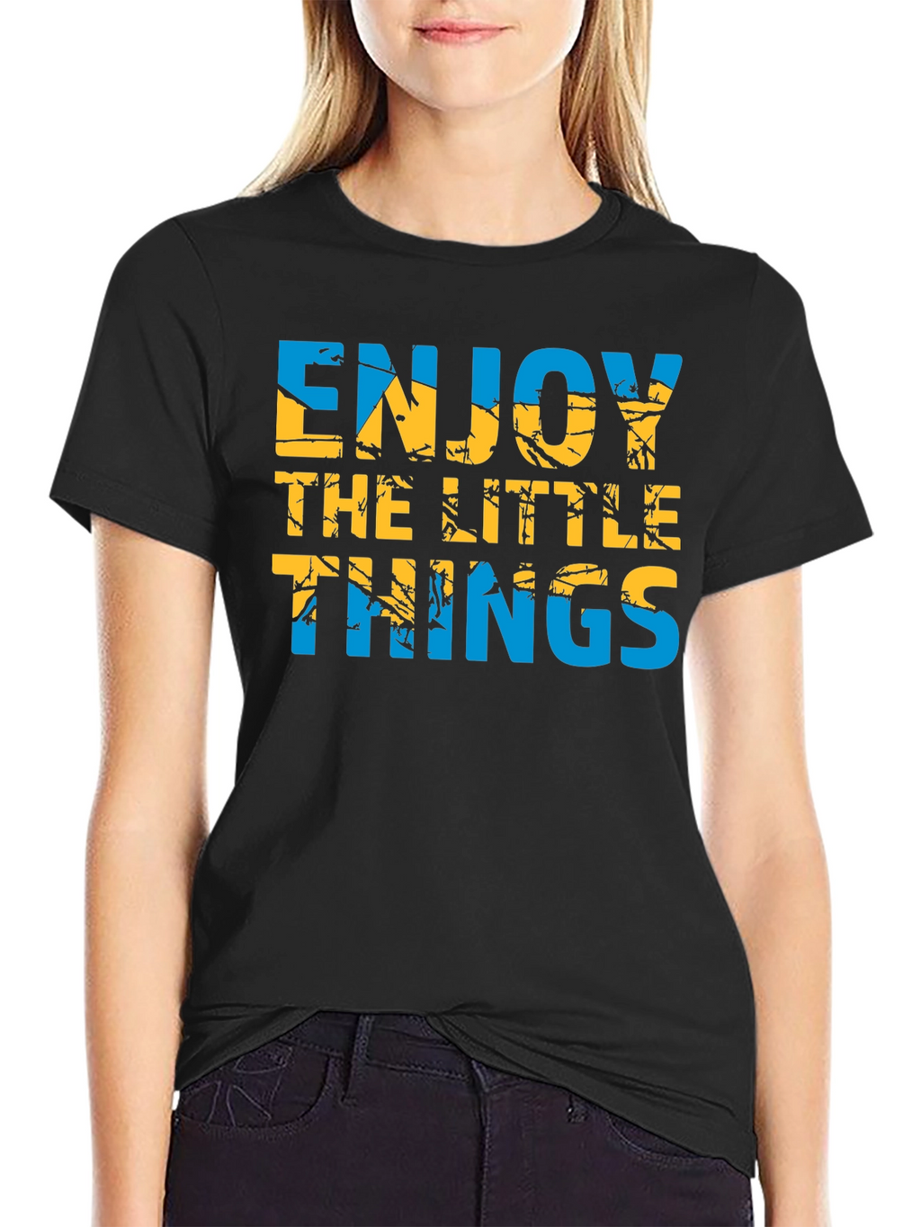 Enjoy the Little Things Graphic T-Shirt - Black