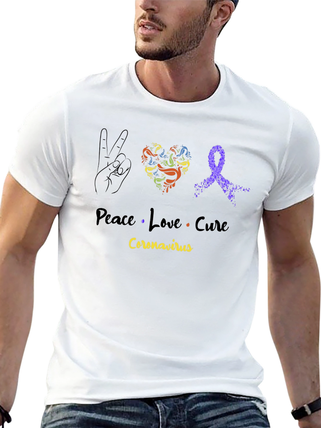 Peace Love Cure Coronavirus T-Shirt