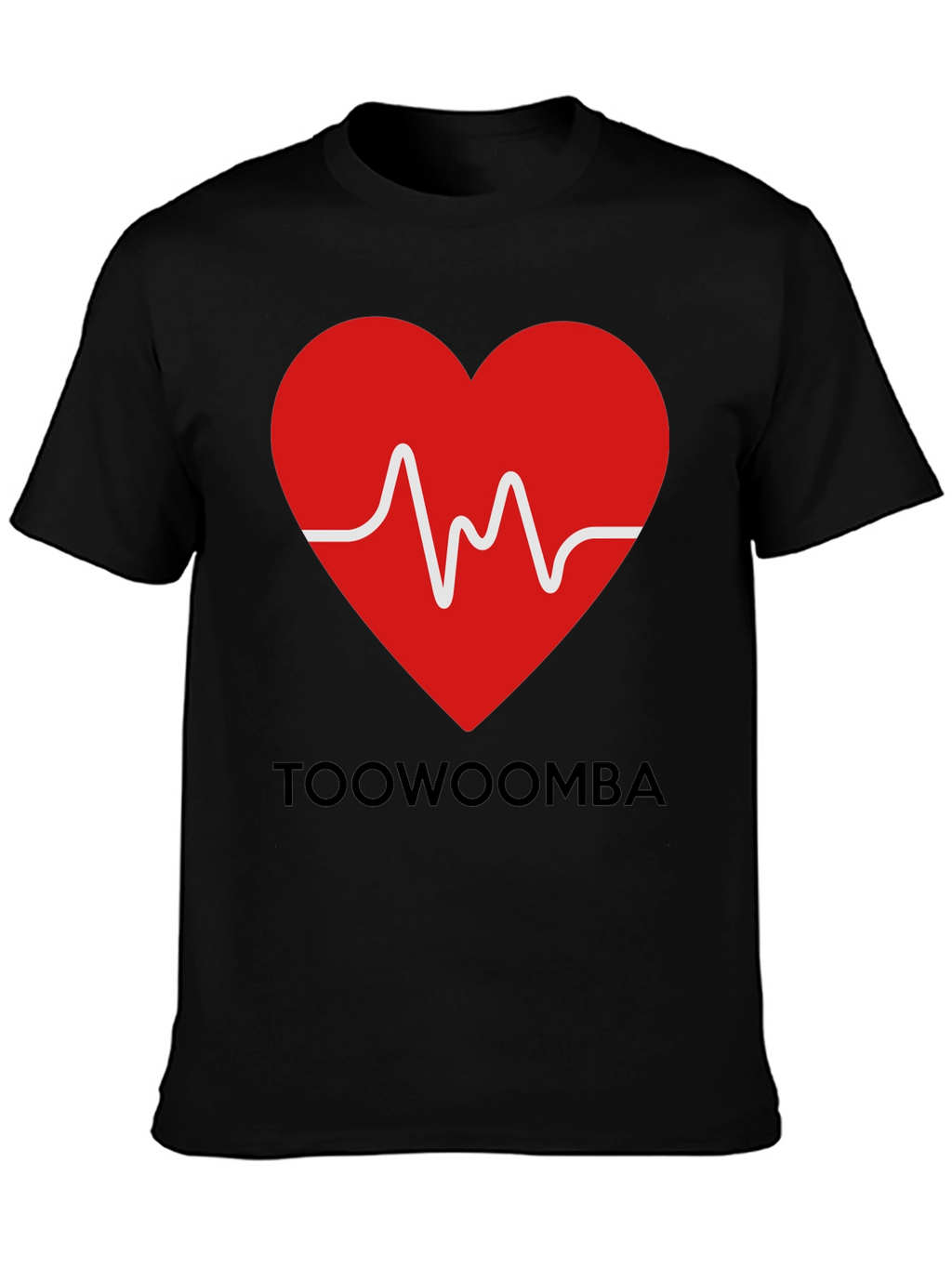 Toowoomba Heartbeat T-Shirt - Mens Black Graphic Tee