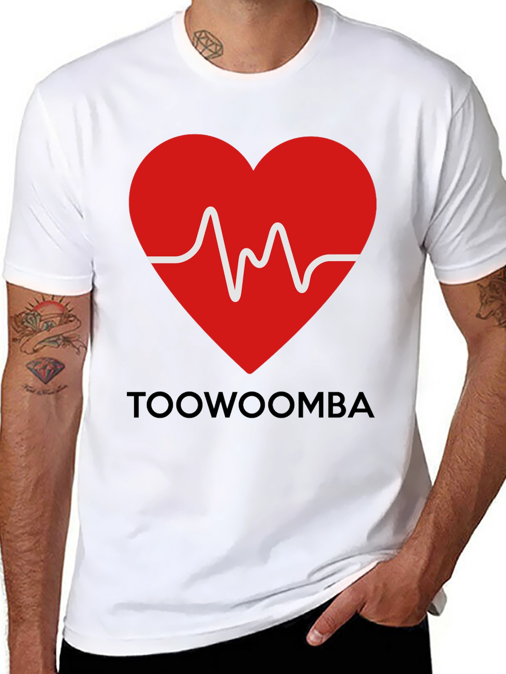 Toowoomba Heartbeat T-Shirt - Mens Black Graphic Tee