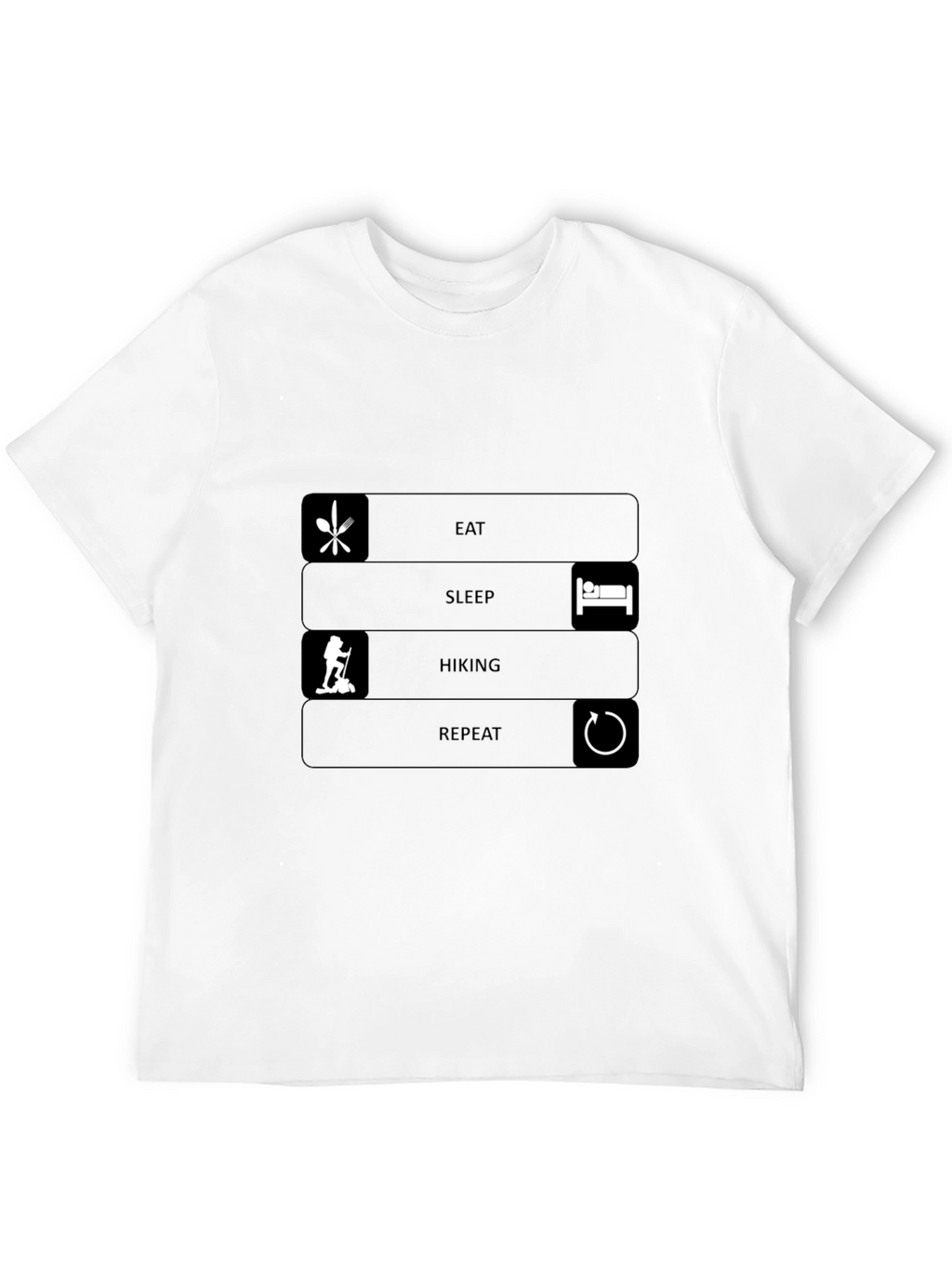 Eat Sleep Hiking Repeat Black T-Shirt