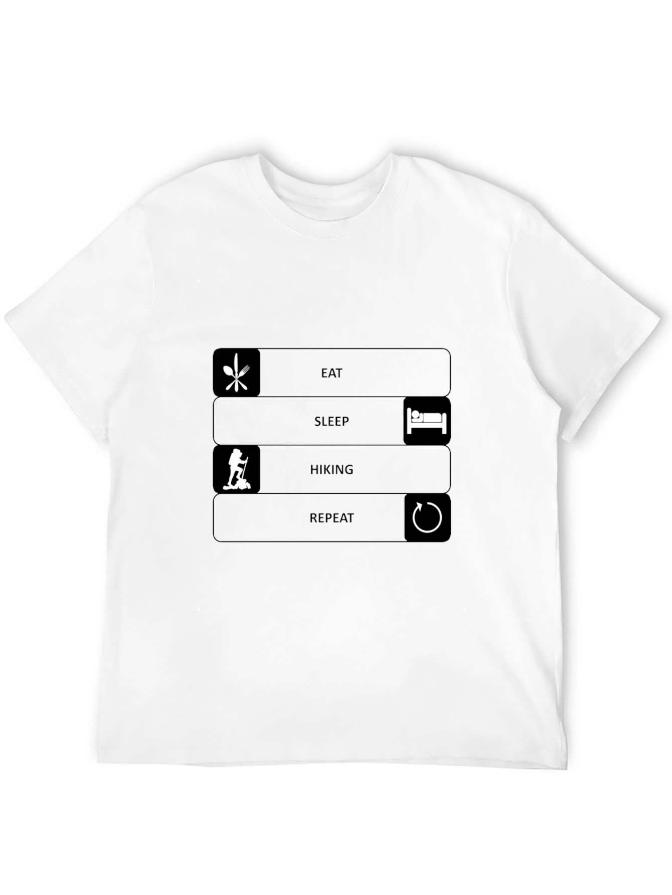 Eat Sleep Hiking Repeat Black T-Shirt