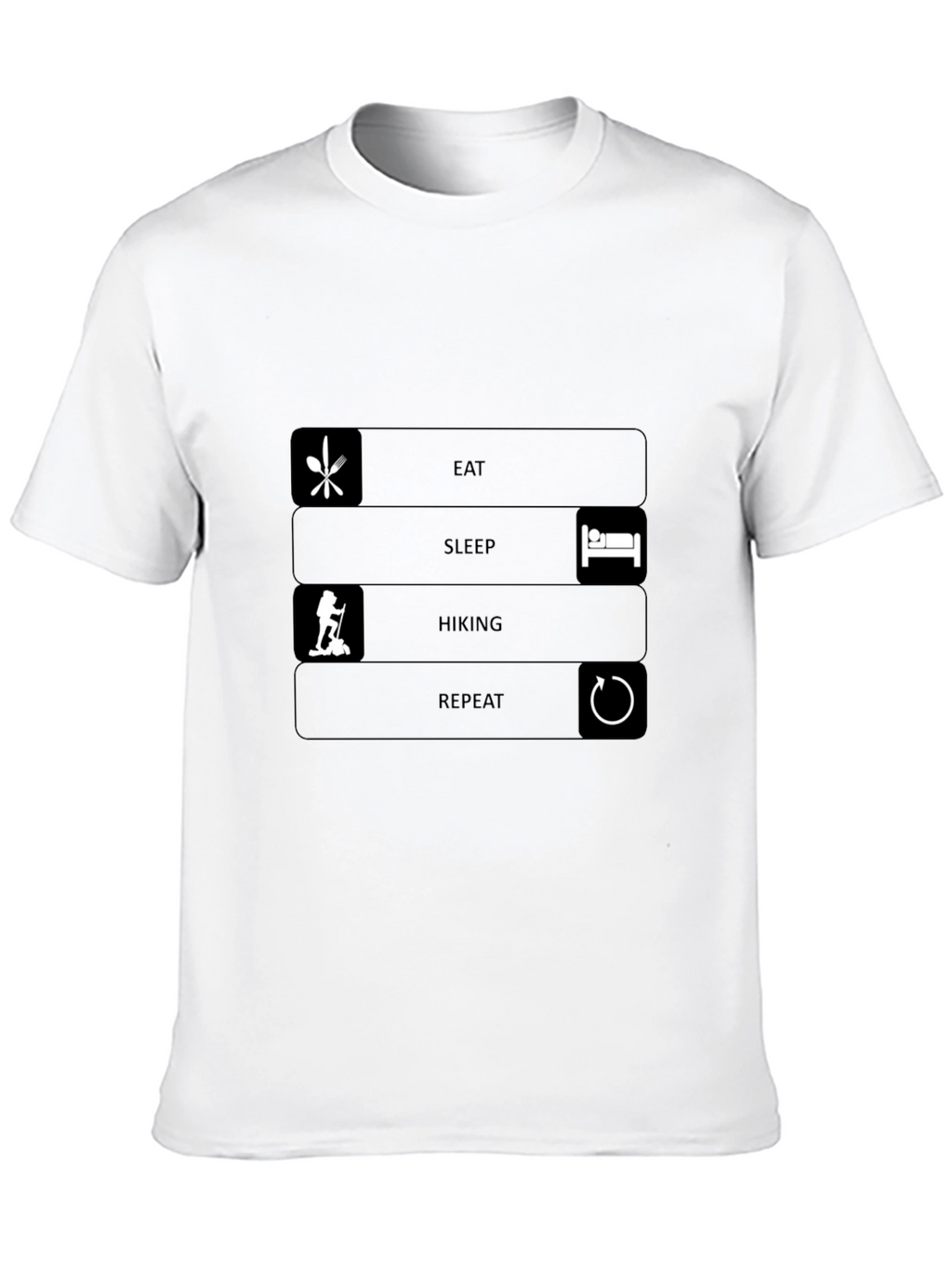Eat Sleep Hiking Repeat Black T-Shirt