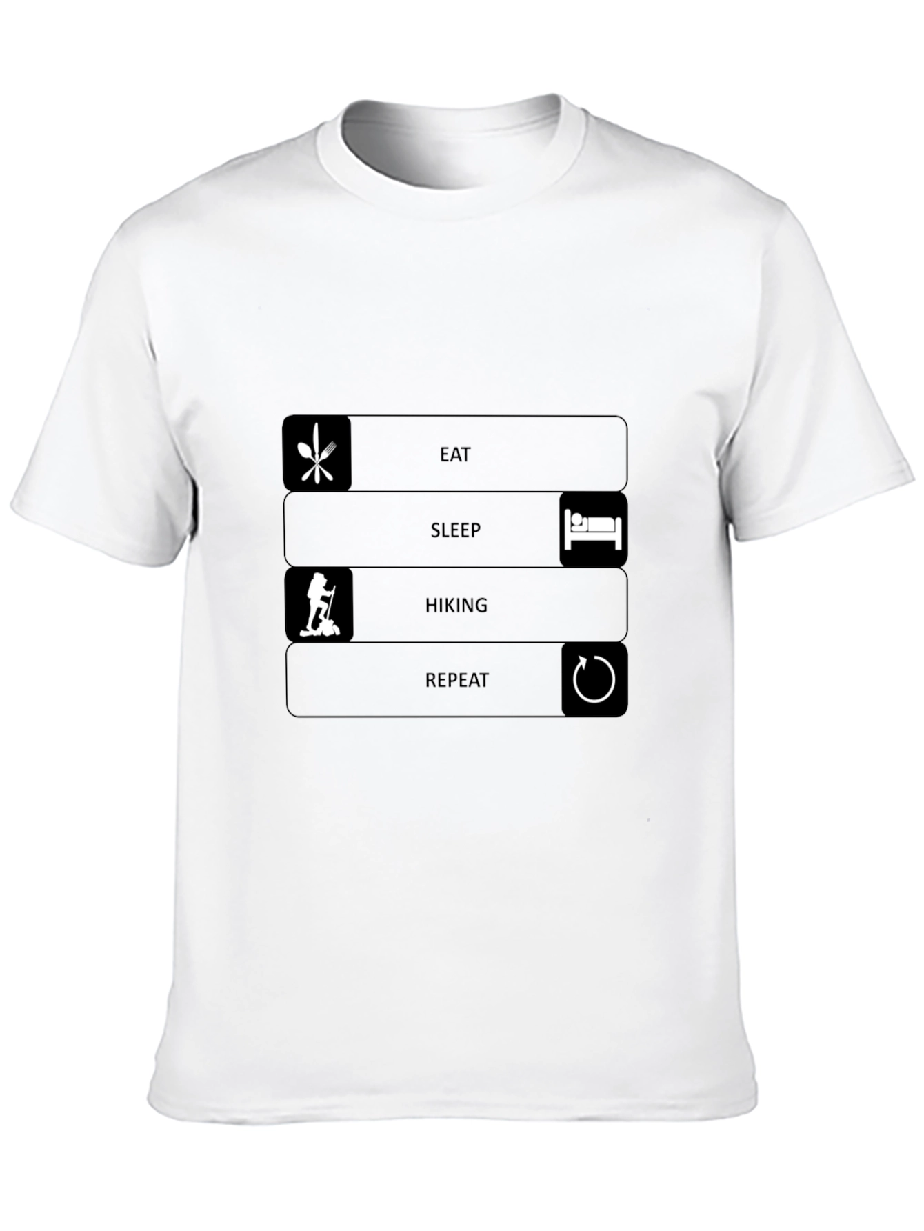 Eat Sleep Hiking Repeat Black T-Shirt