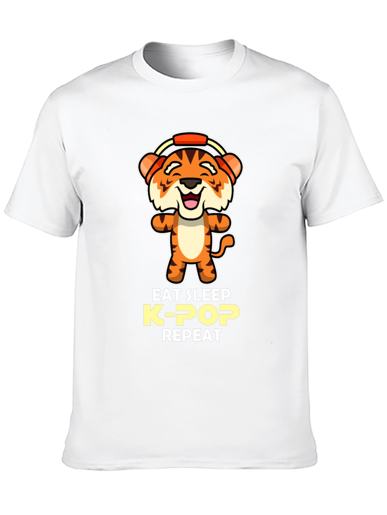 Eat Sleep K-Pop Repeat Tiger Graphic Tee