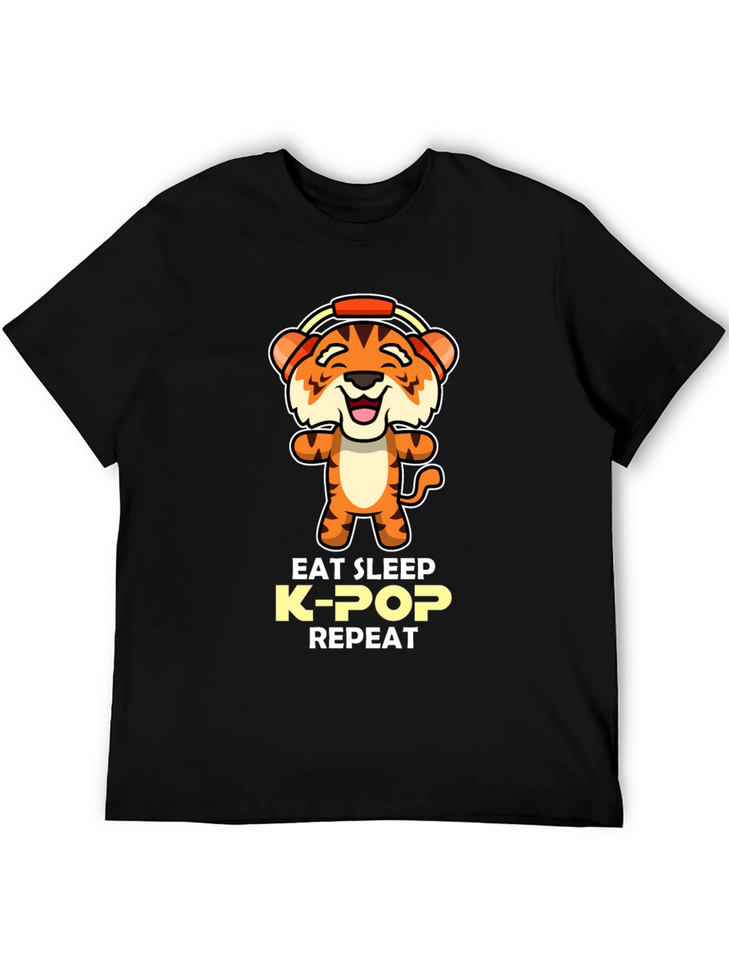 Eat Sleep K-Pop Repeat Tiger Graphic Tee