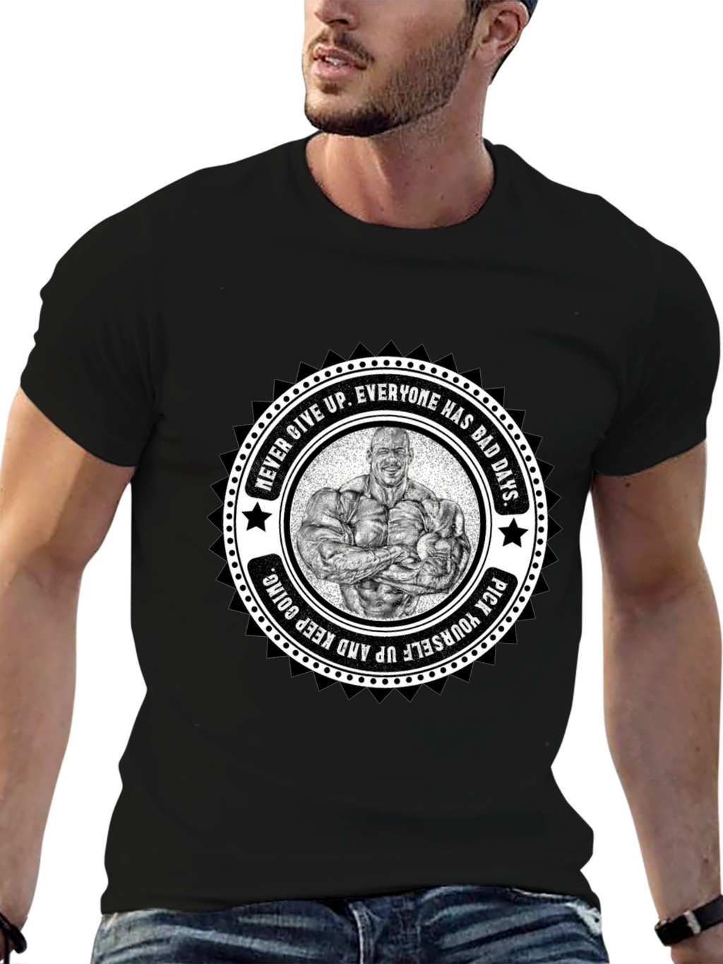Motivational Bodybuilder Graphic T-Shirt