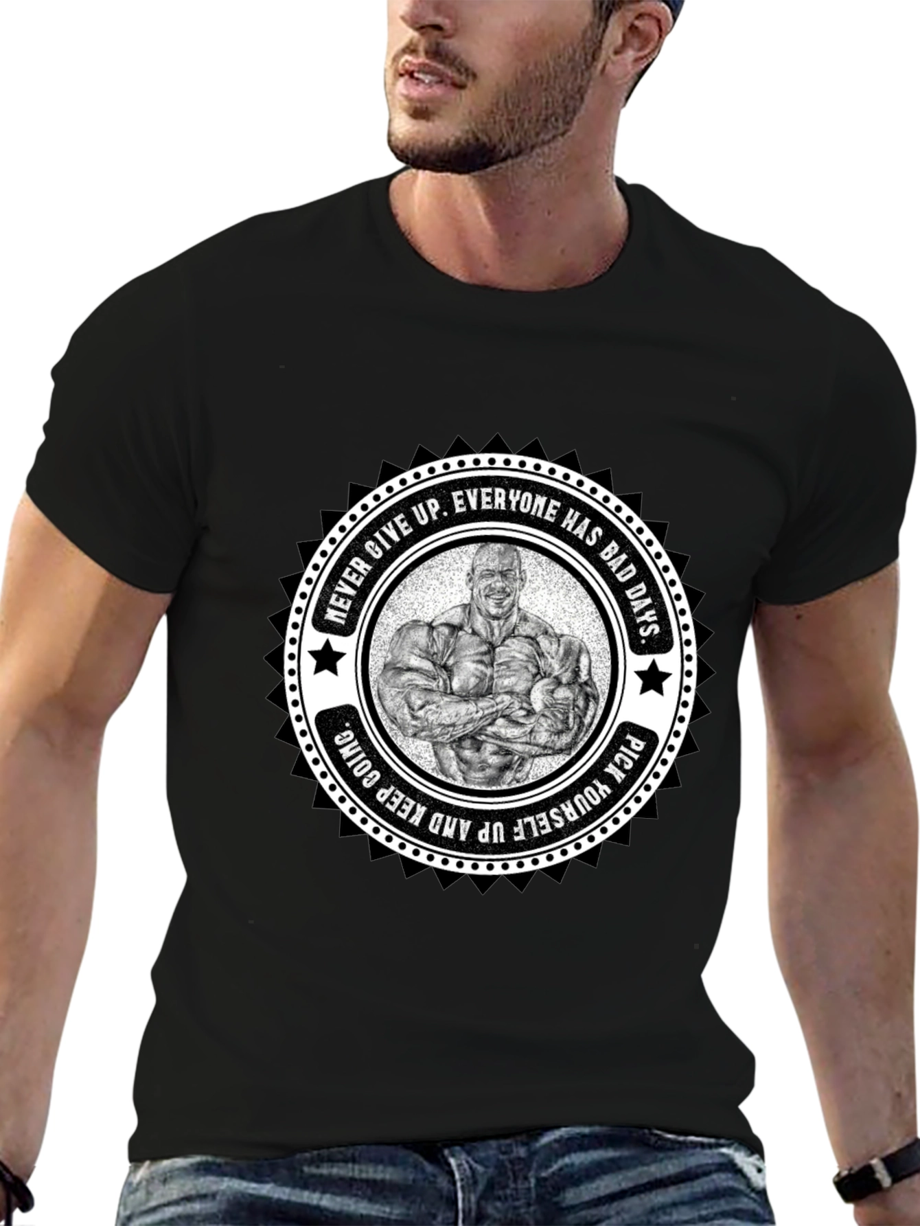 Motivational Bodybuilder Graphic T-Shirt