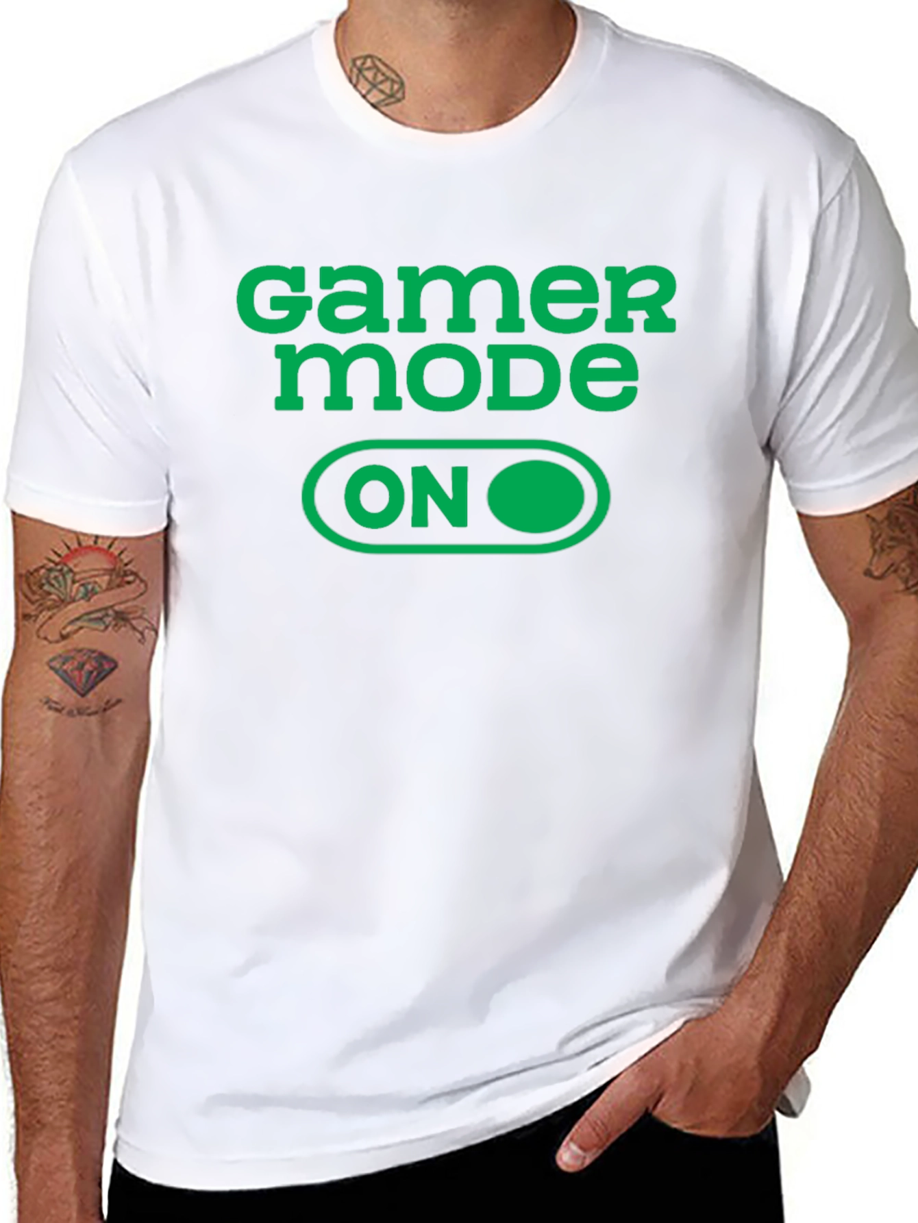 Gamer Mode ON Graphic Tee - Black Cotton T-Shirt