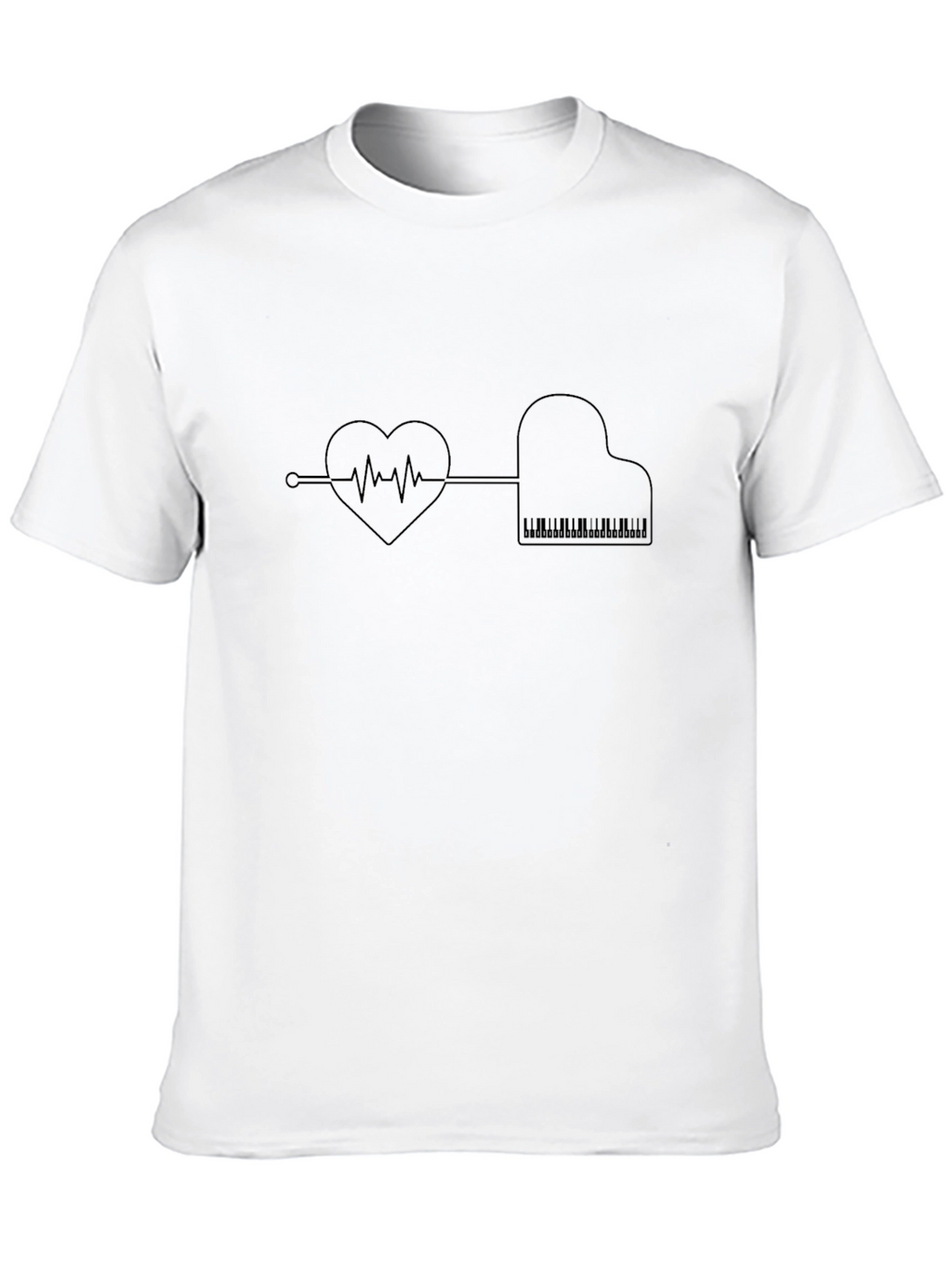 Heartbeat Piano T-Shirt - Music Lover Tee
