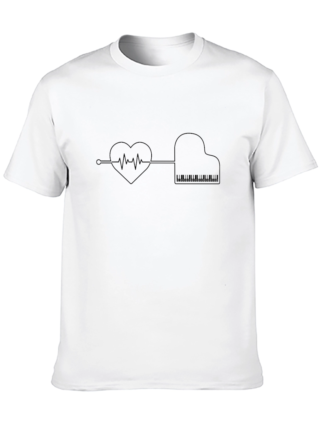 Heartbeat Piano T-Shirt - Music Lover Tee