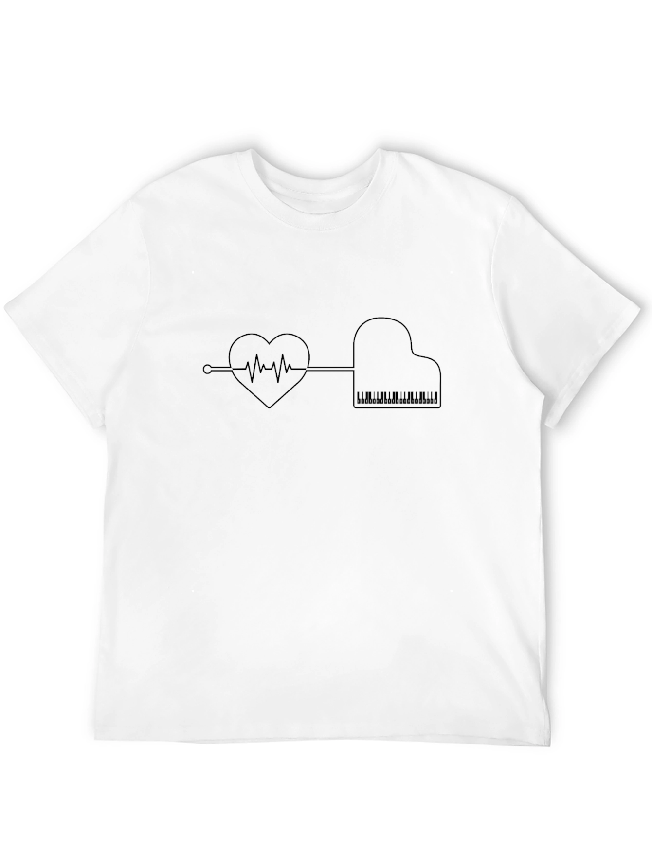 Heartbeat Piano T-Shirt - Music Lover Tee