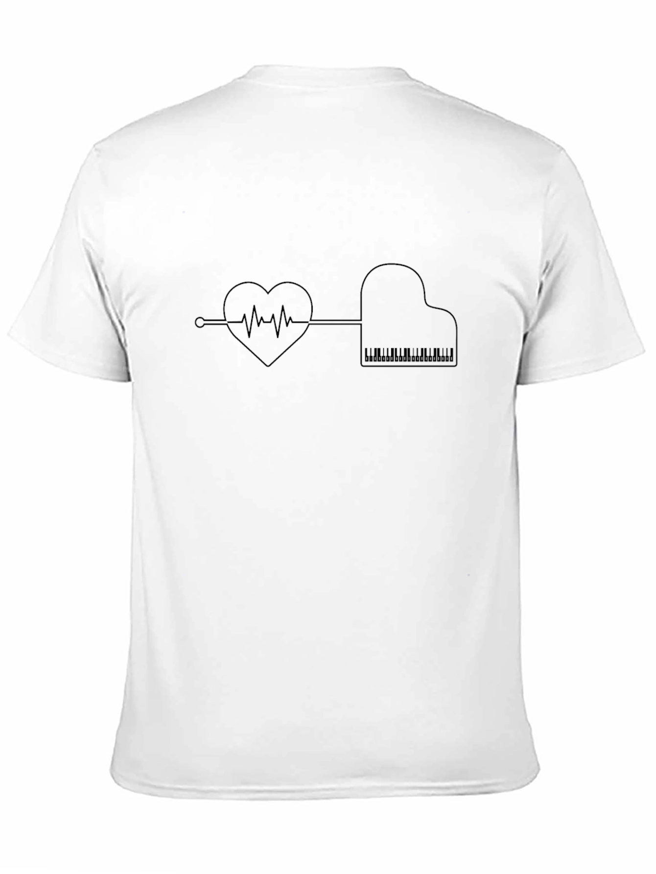 Heartbeat Piano T-Shirt - Music Lover Tee