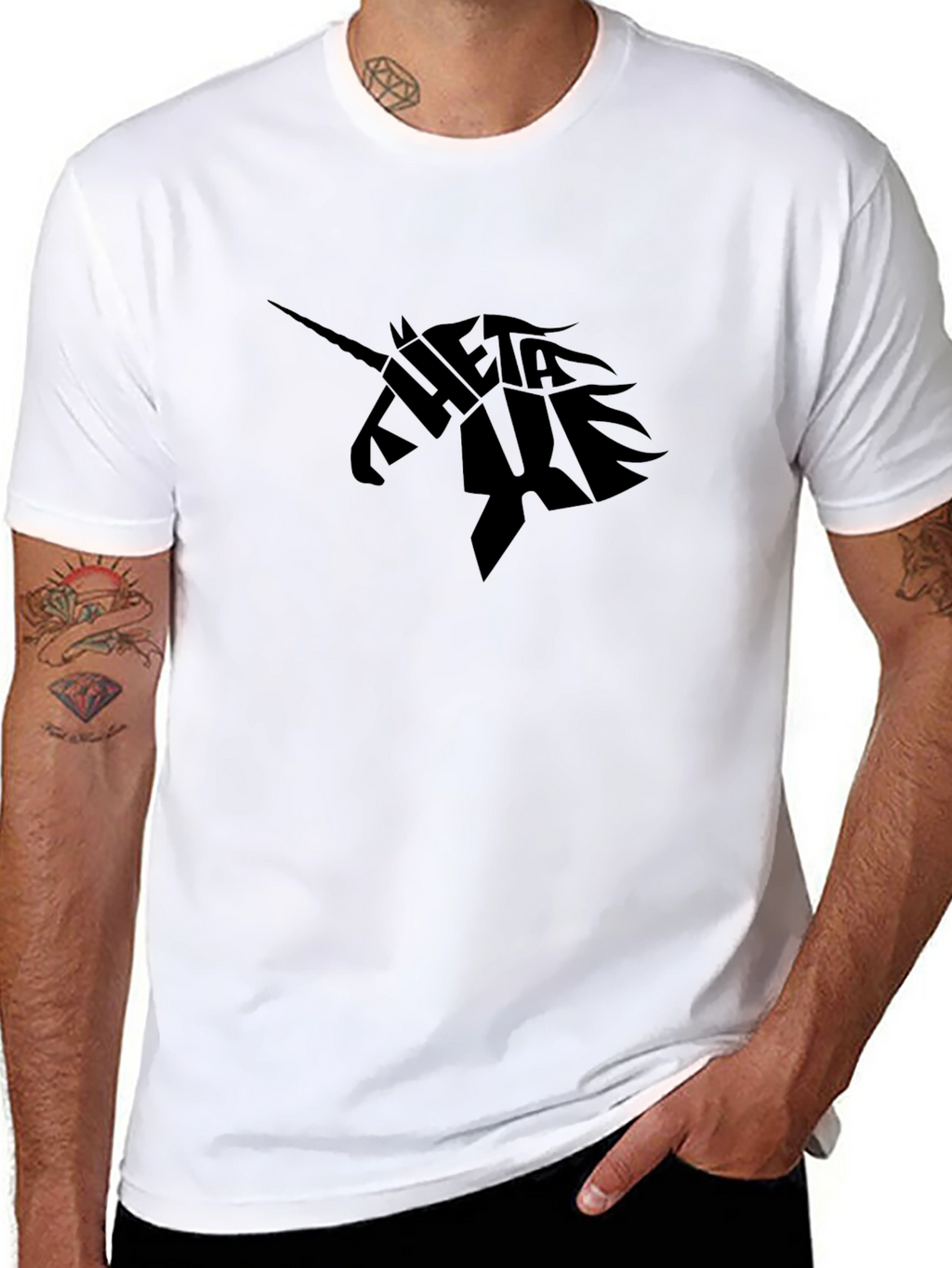 Theta Xi Unicorn Black T-Shirt
