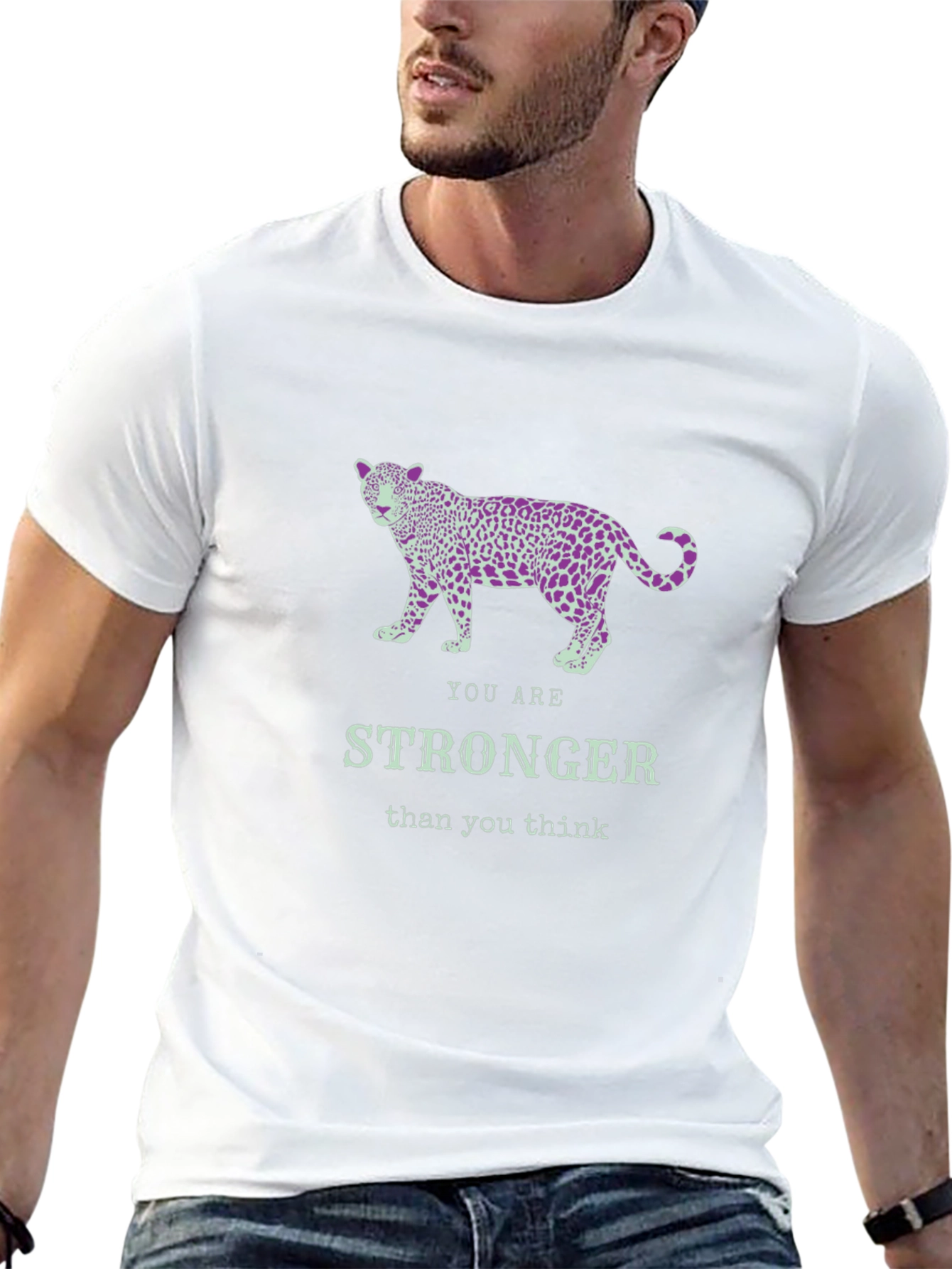Stronger Than You Think Leopard Print Graphic Tee