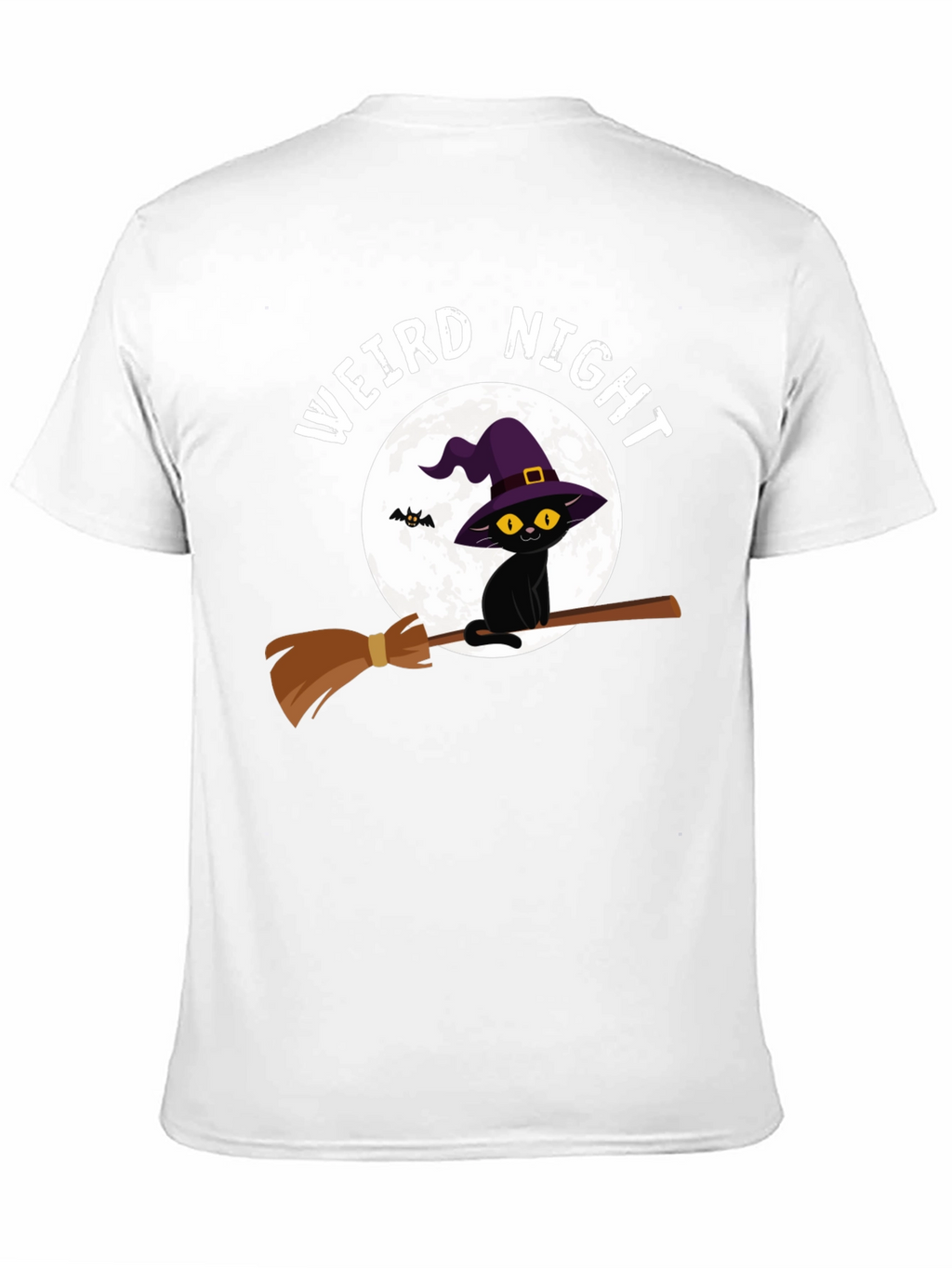 Weird Night Cat on Broom T-Shirt