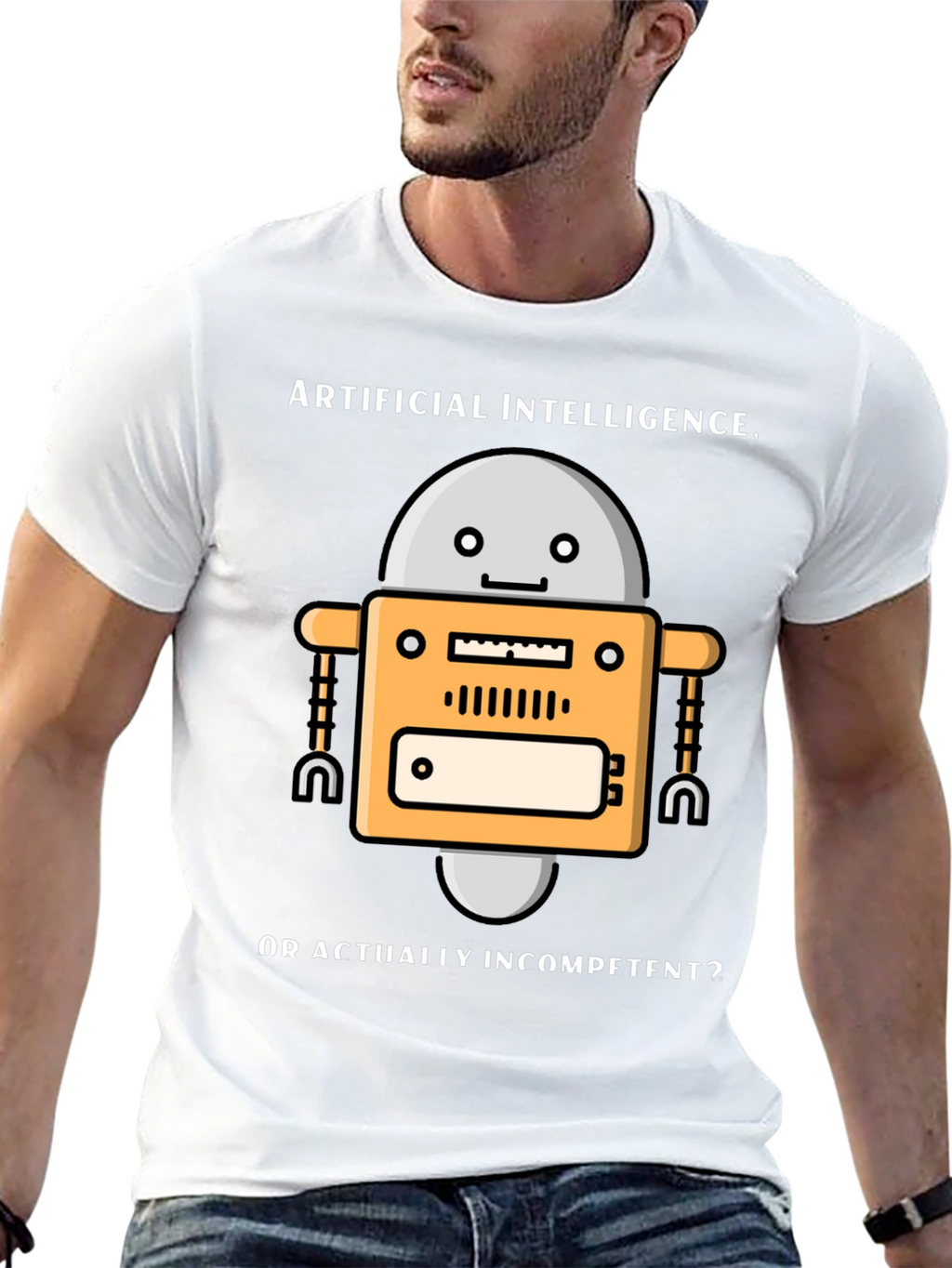 AI Robot Humor T-Shirt - Incompetent?