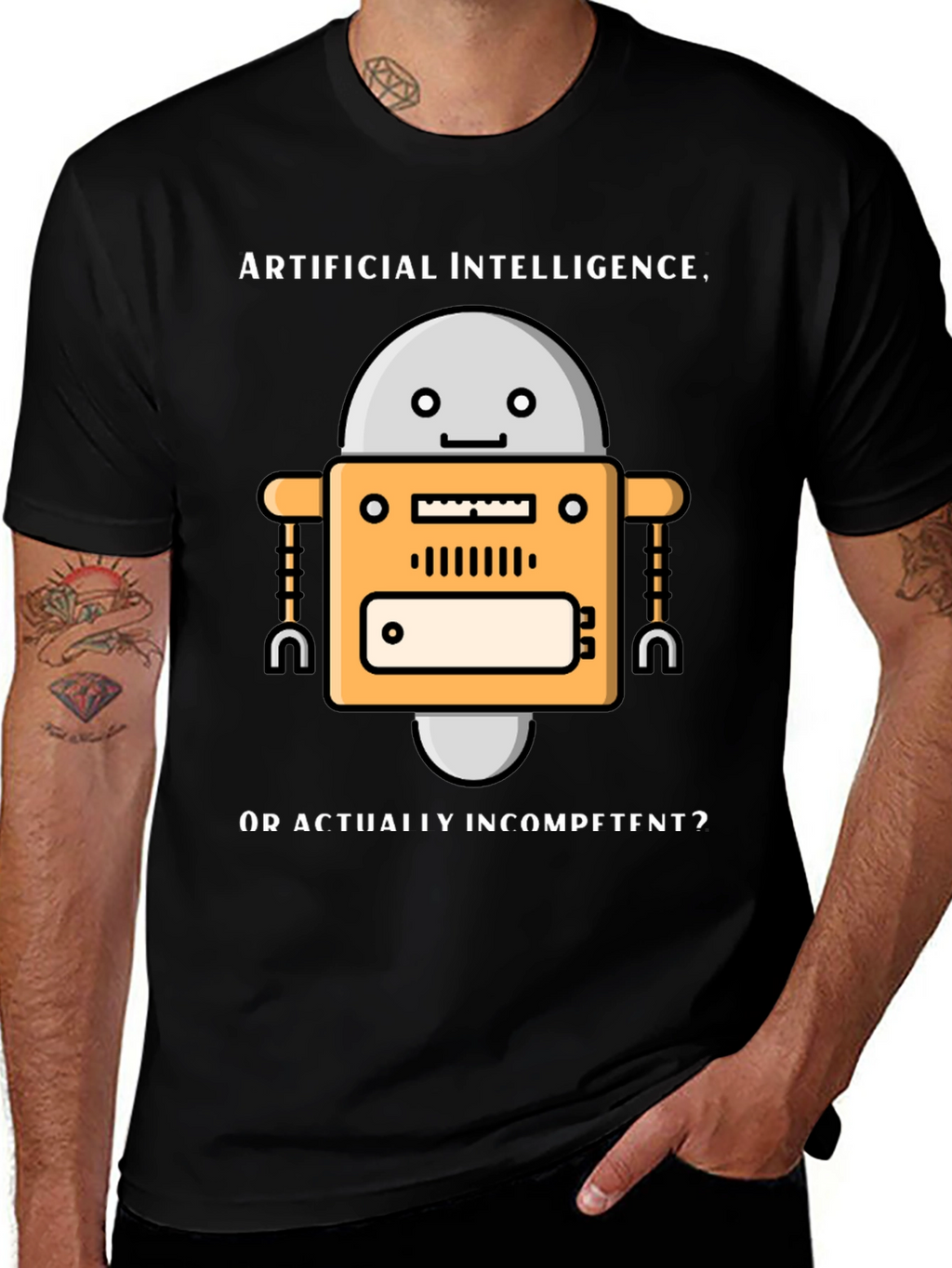 AI Robot Humor T-Shirt - Incompetent?