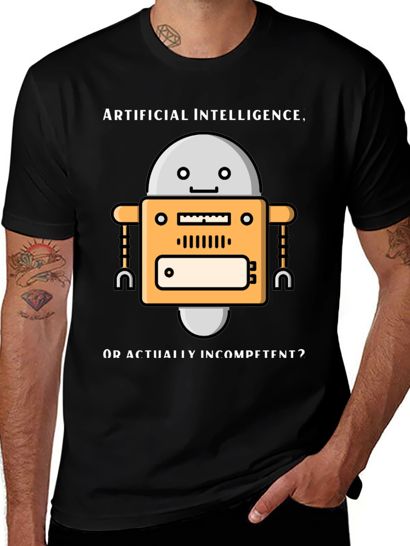 AI Robot Humor T-Shirt - Incompetent?