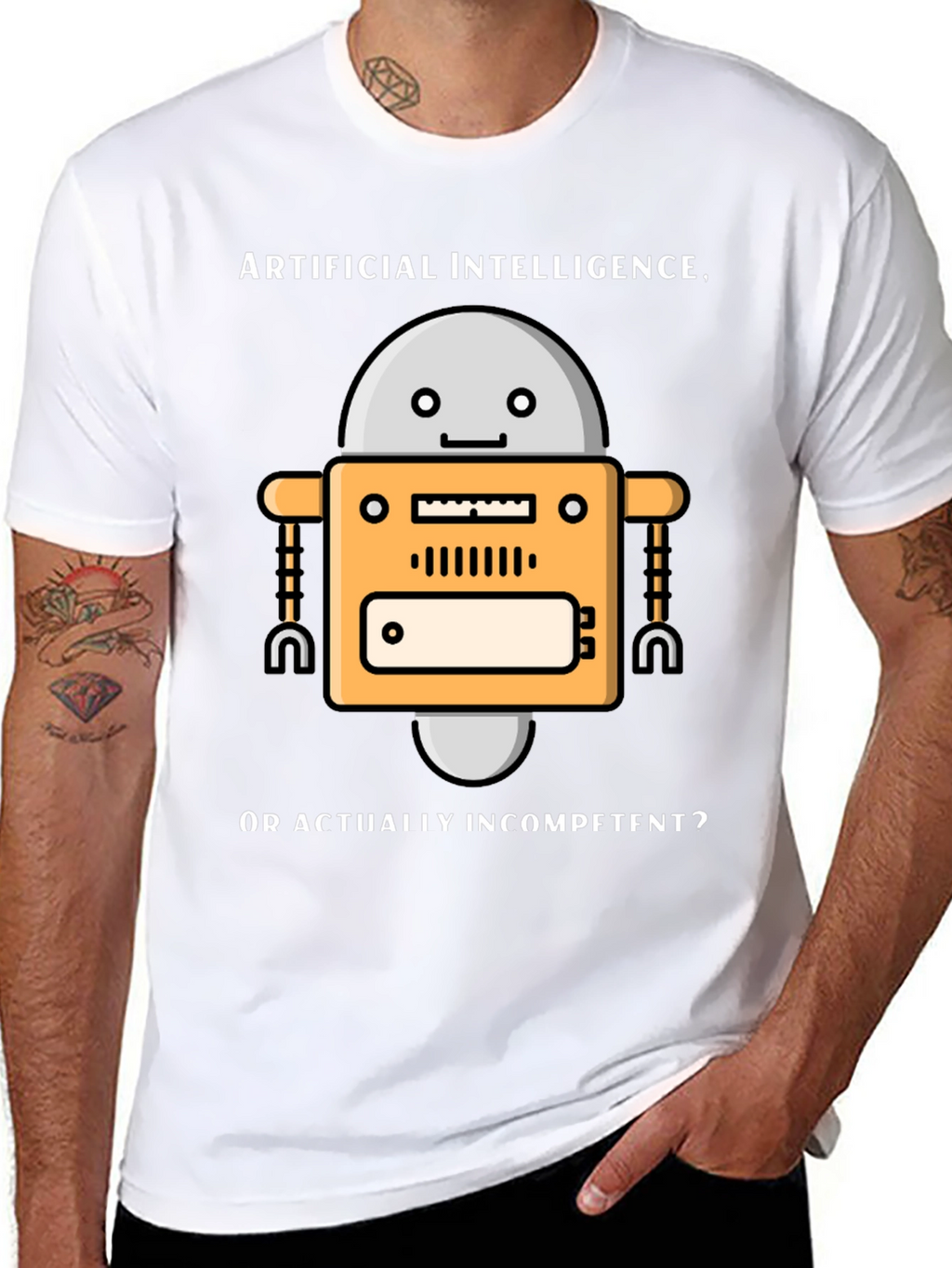 AI Robot Humor T-Shirt - Incompetent?