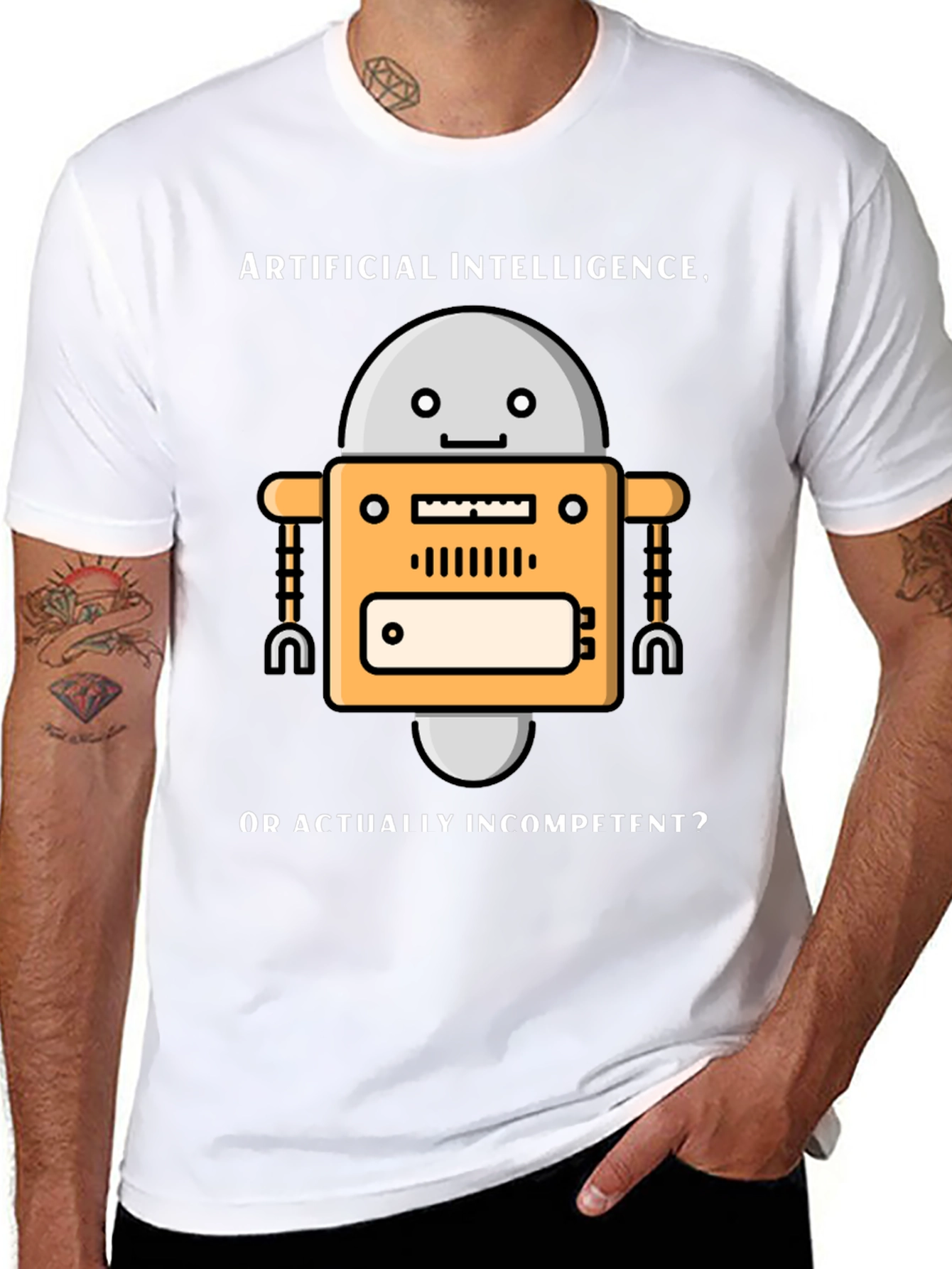 AI Robot Humor T-Shirt - Incompetent?
