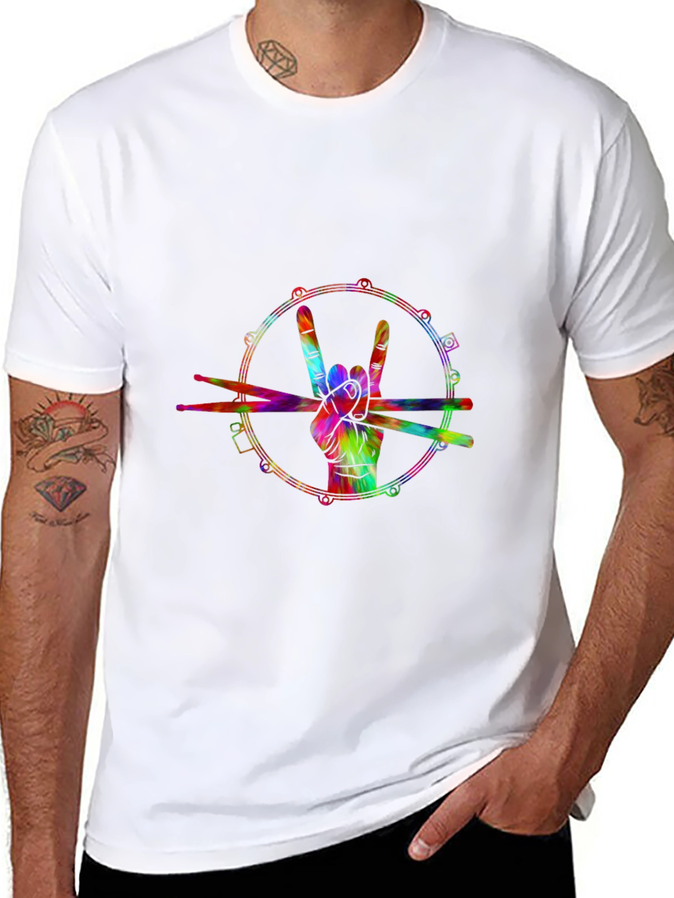 Rock On Drummer Graphic Tee