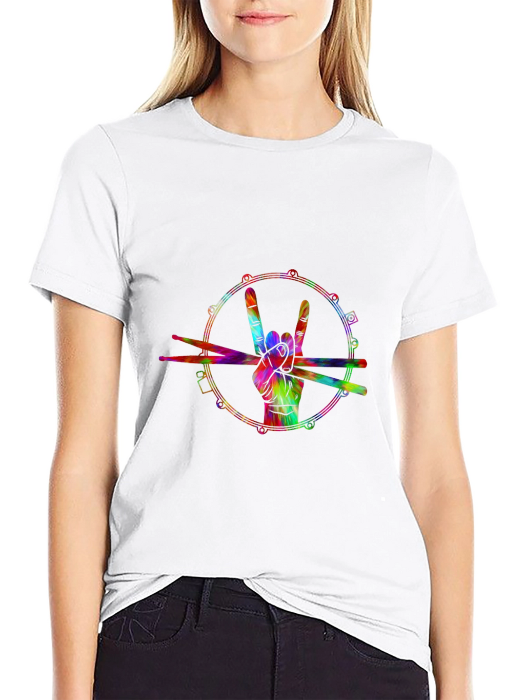 Rock On Drummer Graphic Tee