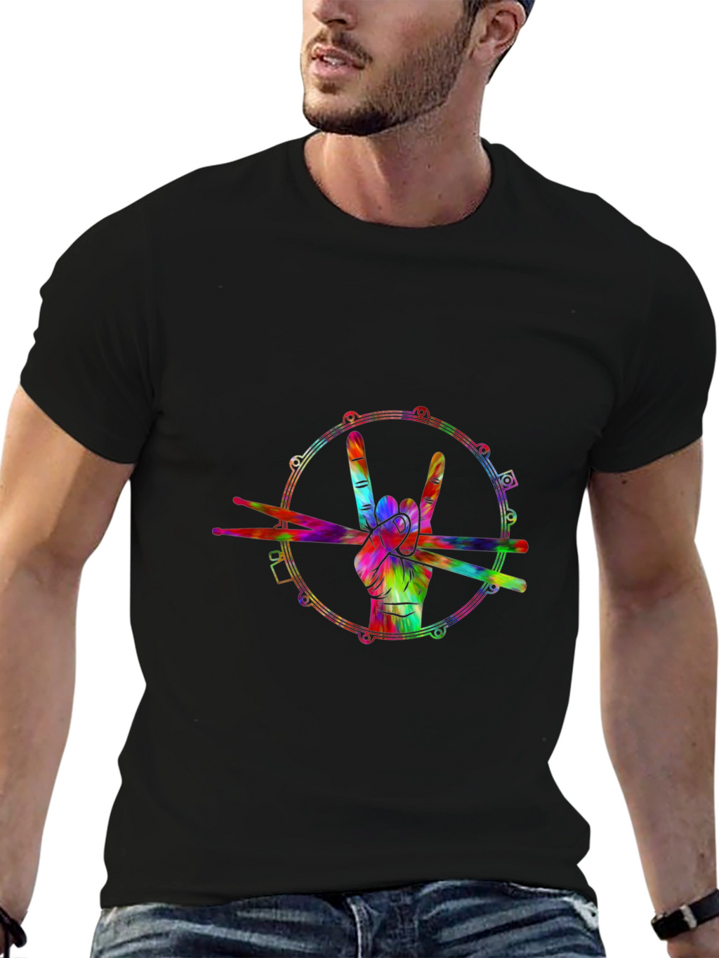 Rock On Drummer Graphic Tee