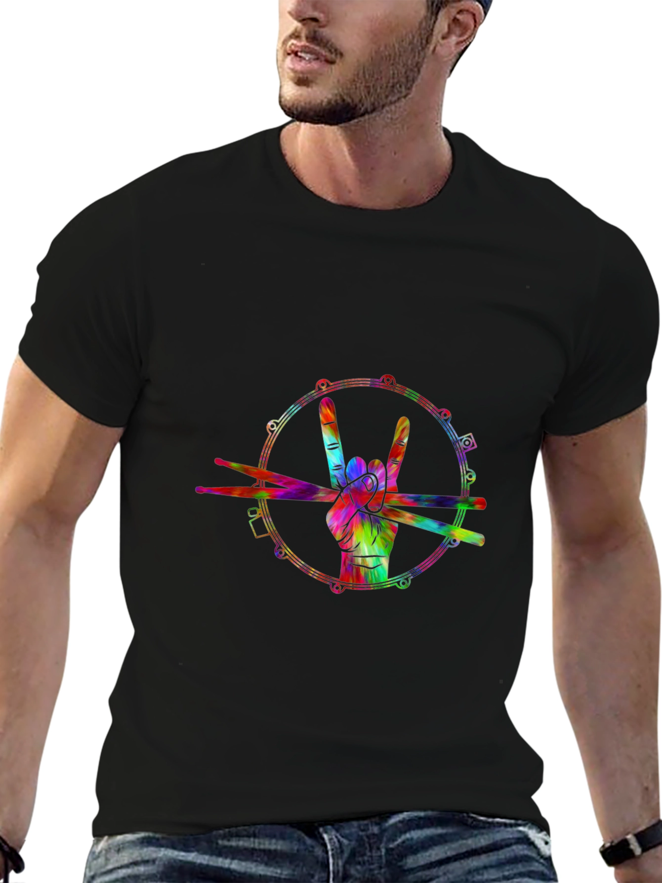 Rock On Drummer Graphic Tee