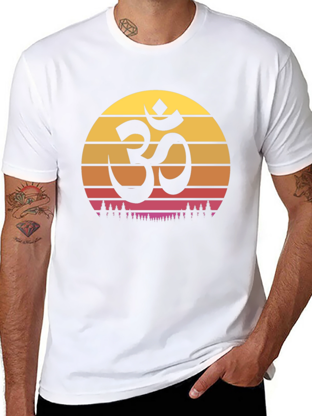 Om Symbol Sunset Graphic Tee - Yoga Meditation T-Shirt