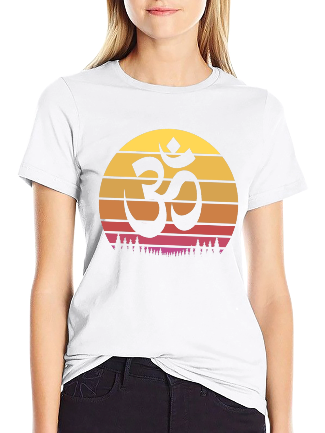 Om Symbol Sunset Graphic Tee - Yoga Meditation T-Shirt